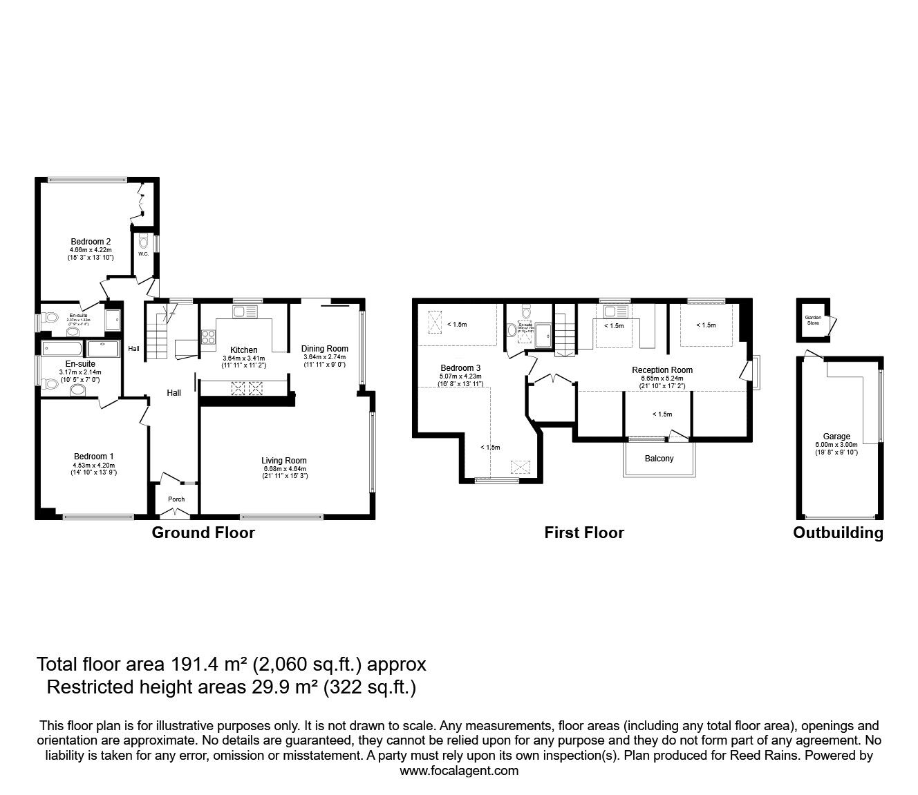 Floorplan of 3 bedroom Detached Bungalow for sale, Marine Drive, Rhyl, Denbighshire, LL18