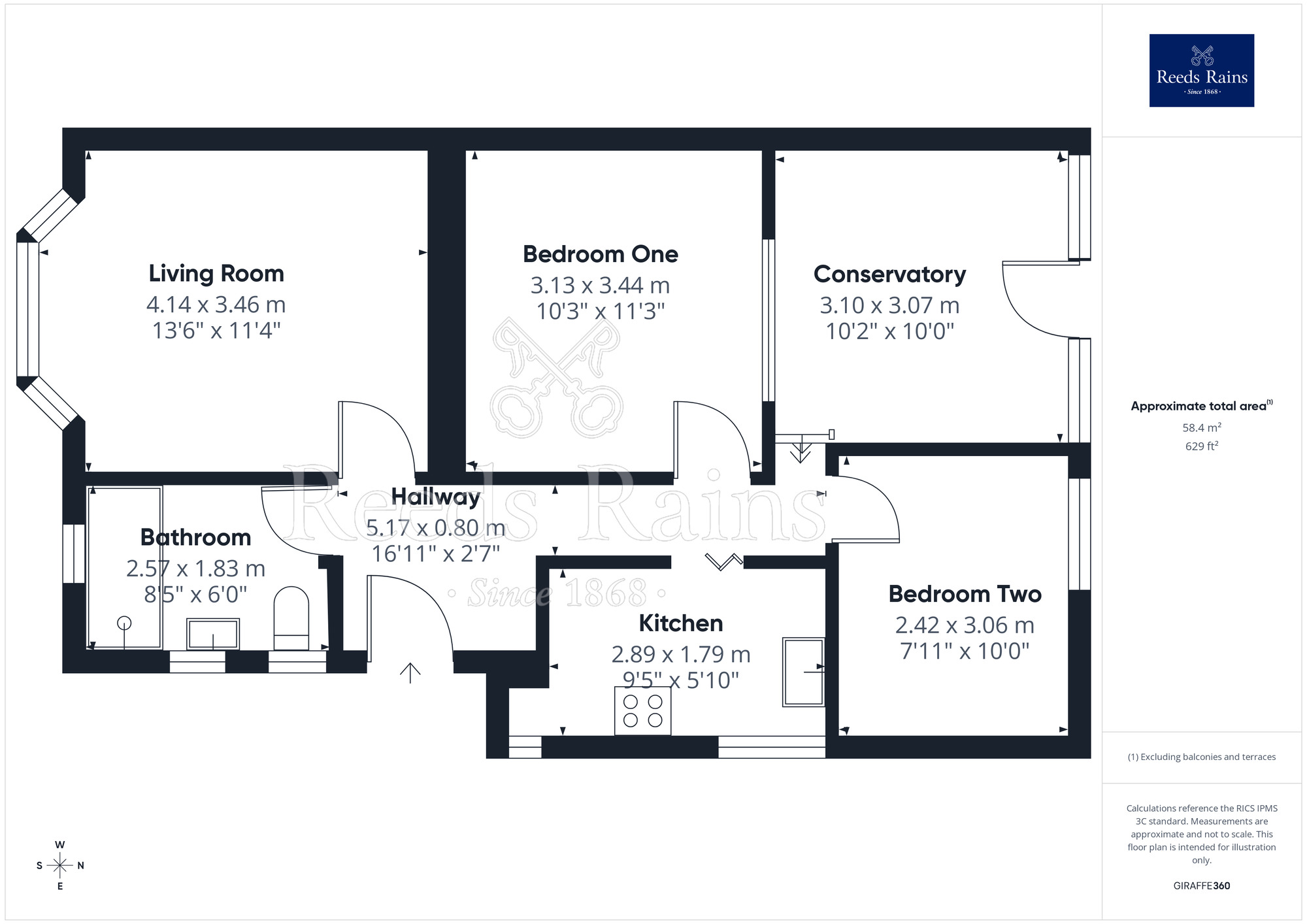 Floorplan of 2 bedroom Semi Detached Bungalow for sale, Rhyl Coast Road, Rhyl, Denbighshire, LL18