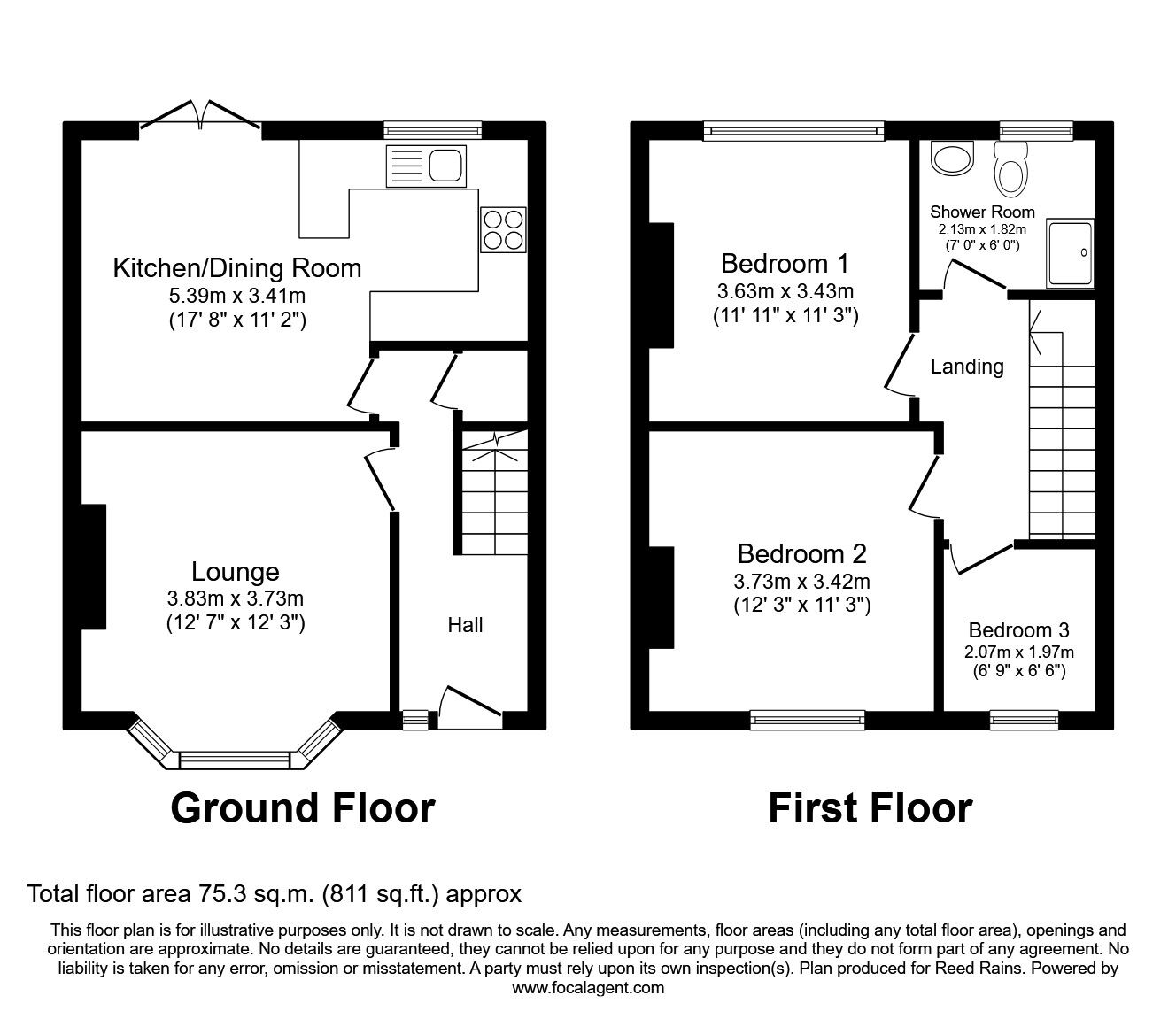 Floorplan of 3 bedroom Mid Terrace House to rent, Gele Avenue, Abergele, Conwy, LL22