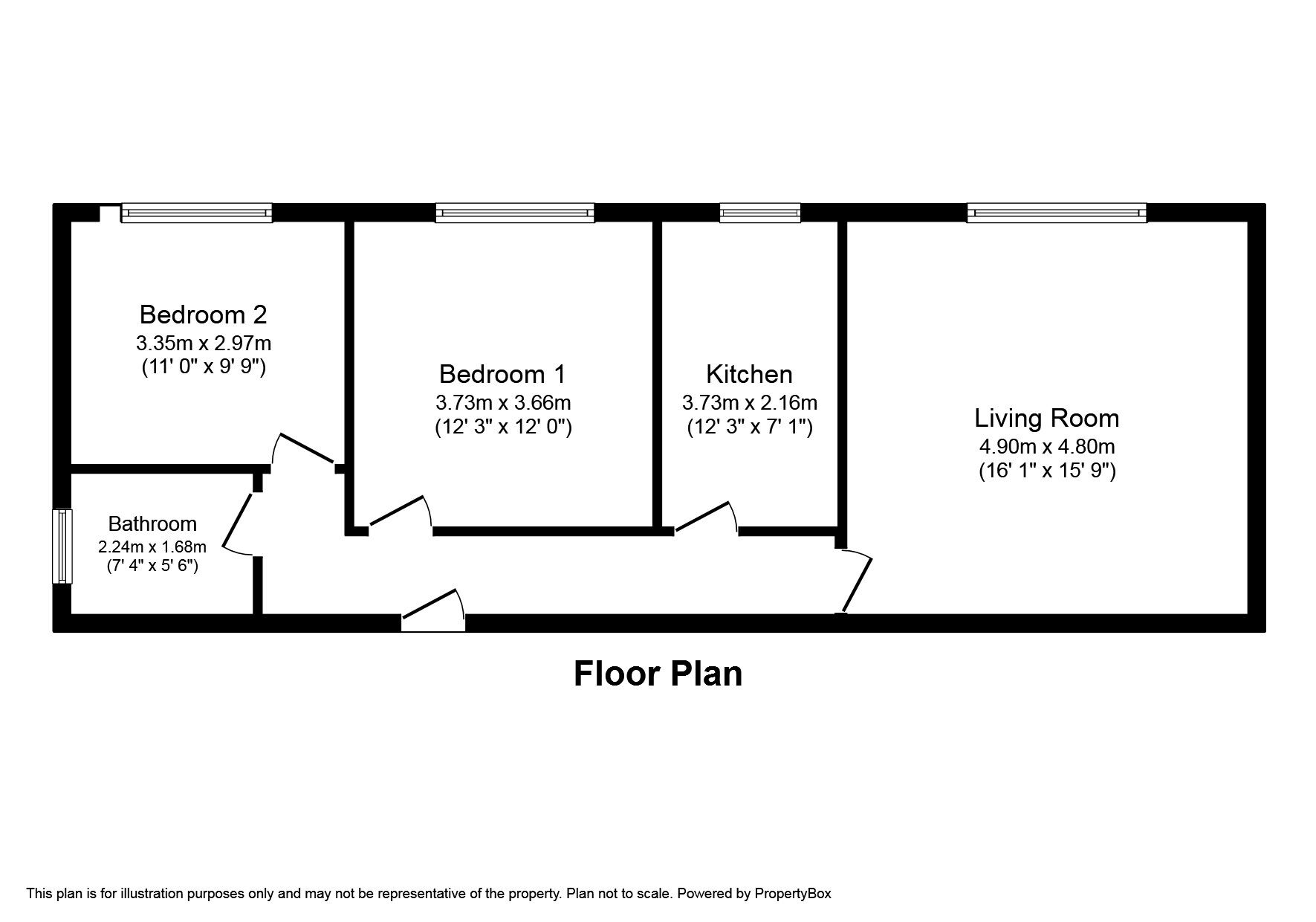 Floorplan of 2 bedroom  Flat for sale, Fforddlas, Prestatyn, Denbighshire, LL19
