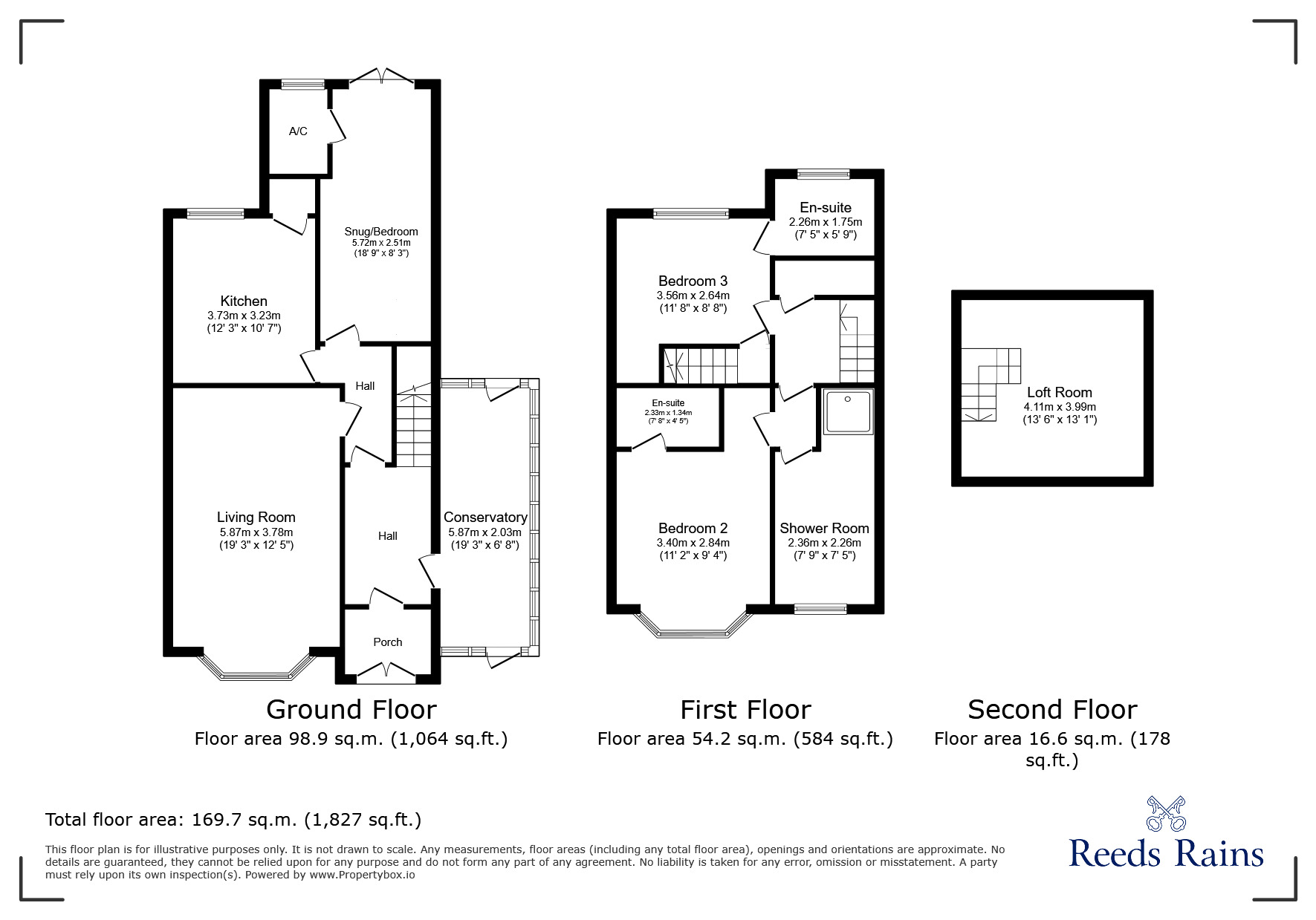 Floorplan of 3 bedroom Semi Detached House for sale, Seabank Road, Rhyl, Denbighshire, LL18
