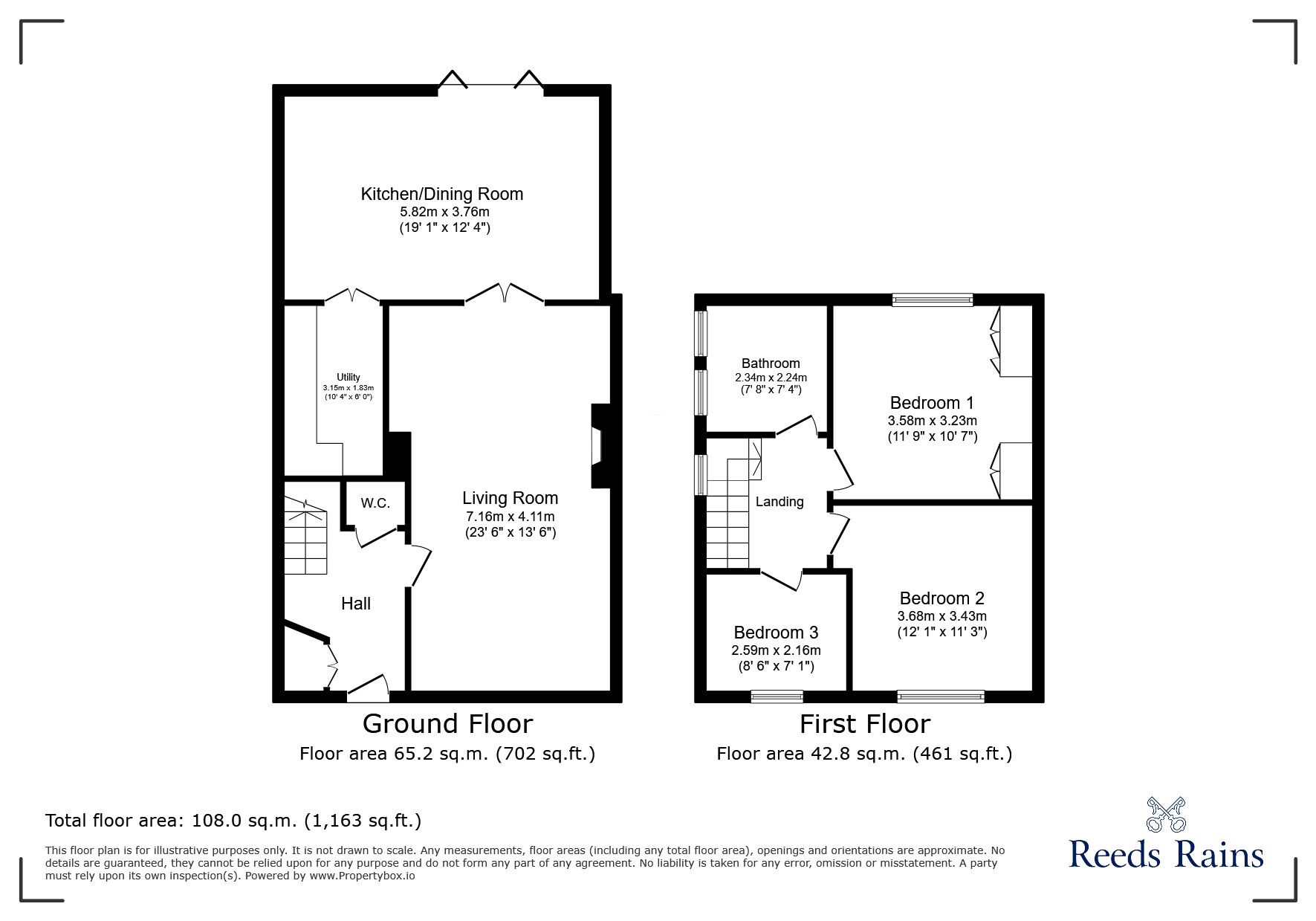 Floorplan of 3 bedroom Semi Detached House for sale, Mayfield Grove, Rhyl, Denbighshire, LL18