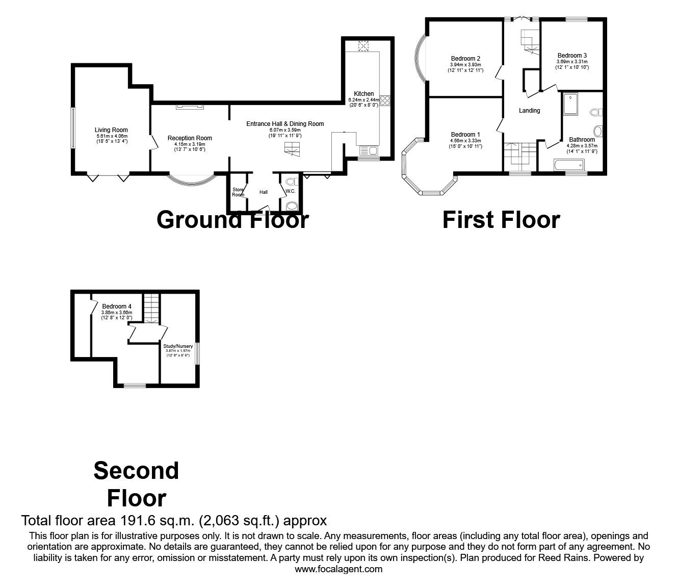 Floorplan of 4 bedroom Detached House for sale, Ffordd Bryniau, Meliden, Denbighshire, LL19