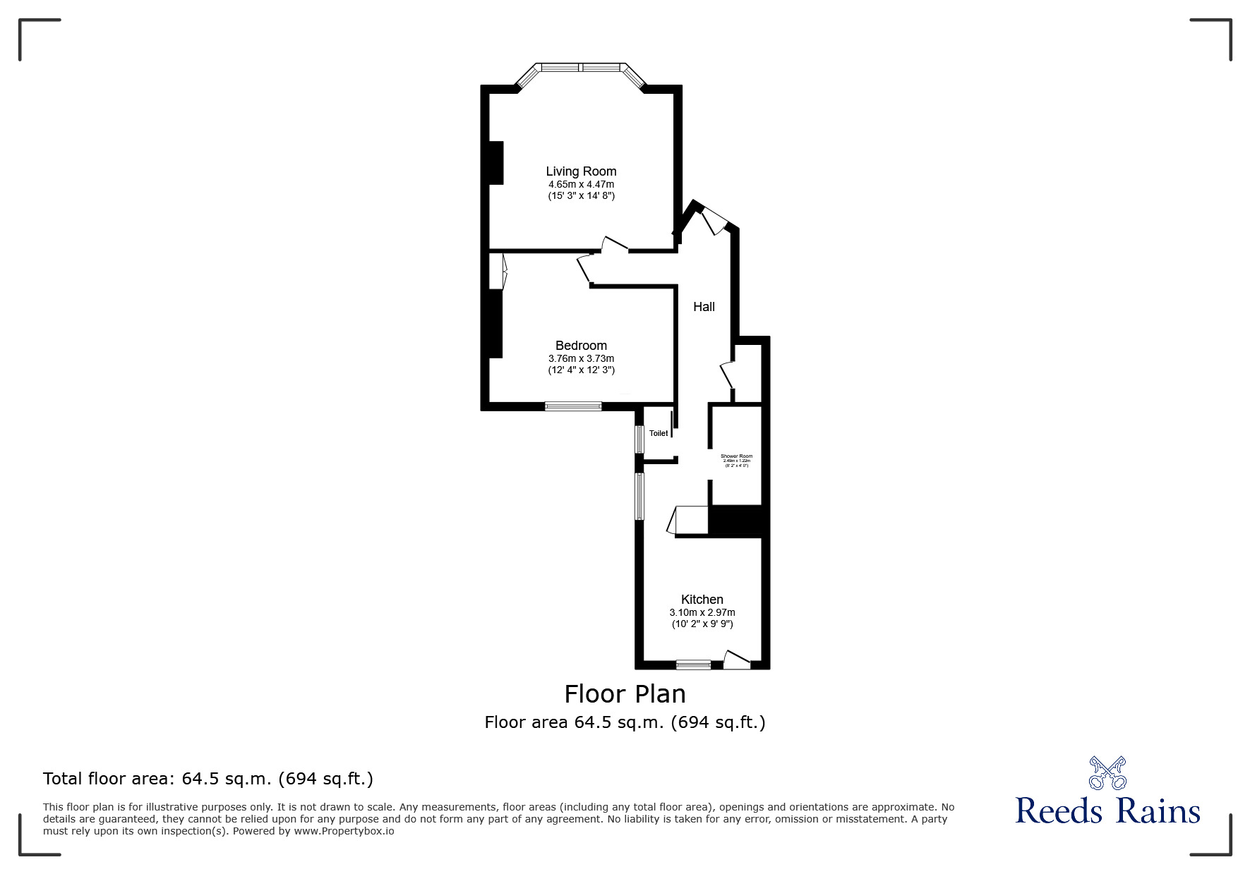 Floorplan of 1 bedroom  Flat to rent, Marine Road, Prestatyn, Denbighshire, LL19