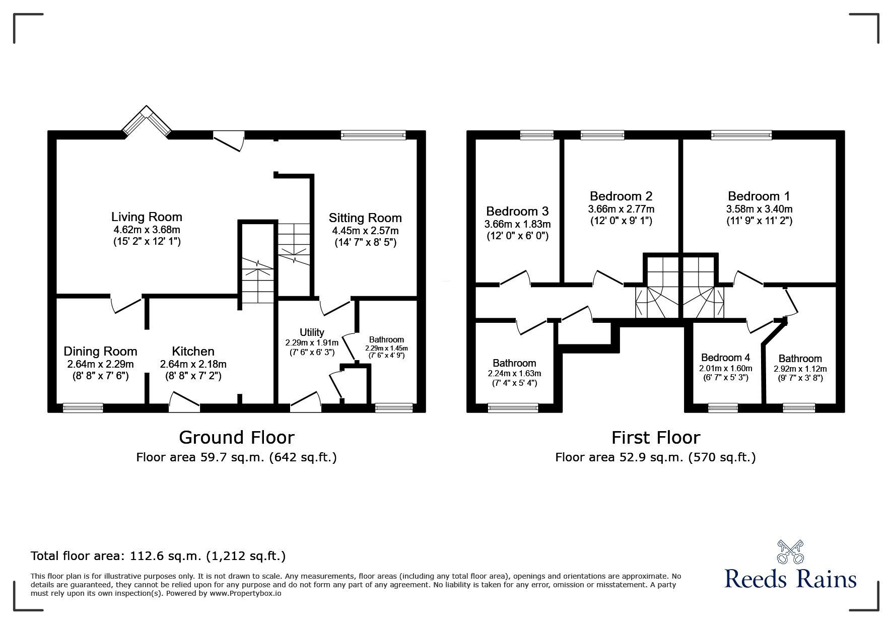 Floorplan of 4 bedroom Mid Terrace House for sale, The Village, Bodelwyddan, Denbighshire, LL18