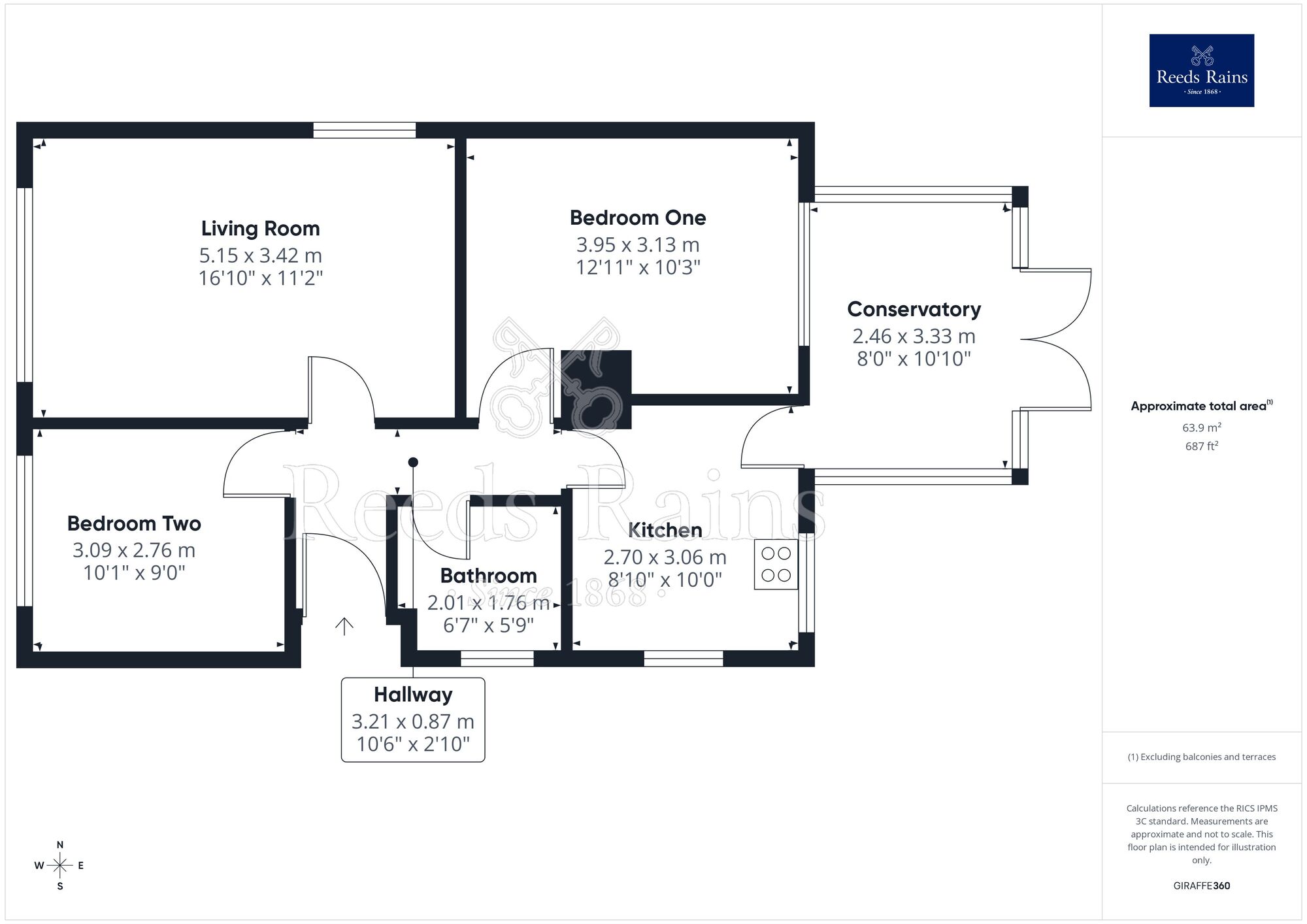 Floorplan of 2 bedroom Detached Bungalow for sale, Lowther Close, Kinmel Bay, Conwy, LL18