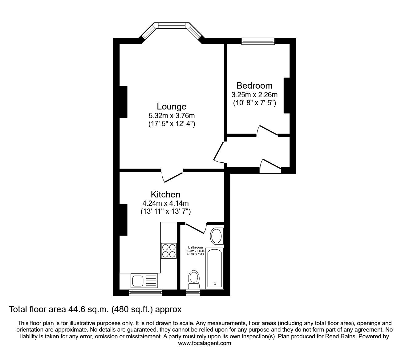 Floorplan of 1 bedroom  Flat to rent, River Street, Rhyl, Denbighshire, LL18