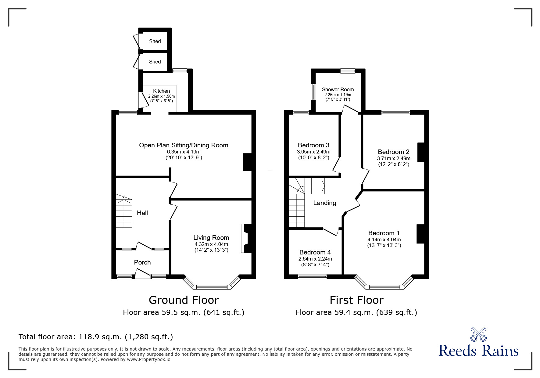 Floorplan of 4 bedroom Semi Detached House for sale, Sandringham Avenue, Rhyl, Denbighshire, LL18