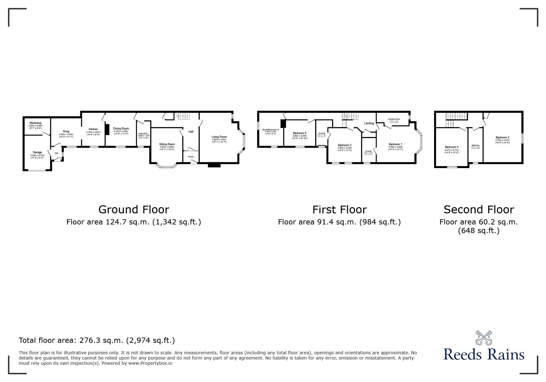 Floorplan of 6 bedroom Semi Detached House for sale, The Grove, Rhyl, Denbighshire, LL18