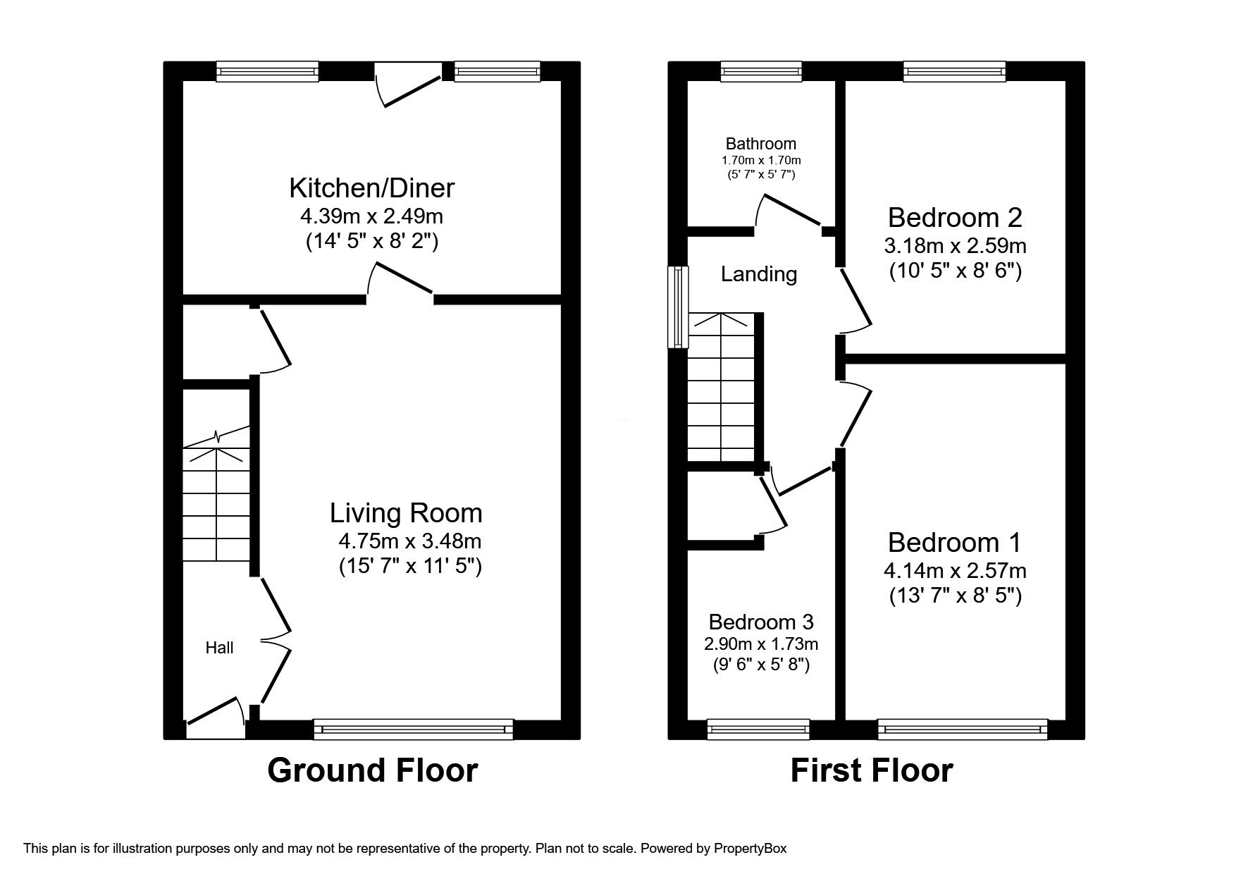 Floorplan of 3 bedroom Semi Detached House for sale, Merfyn Way, Rhyl, Denbighshire, LL18