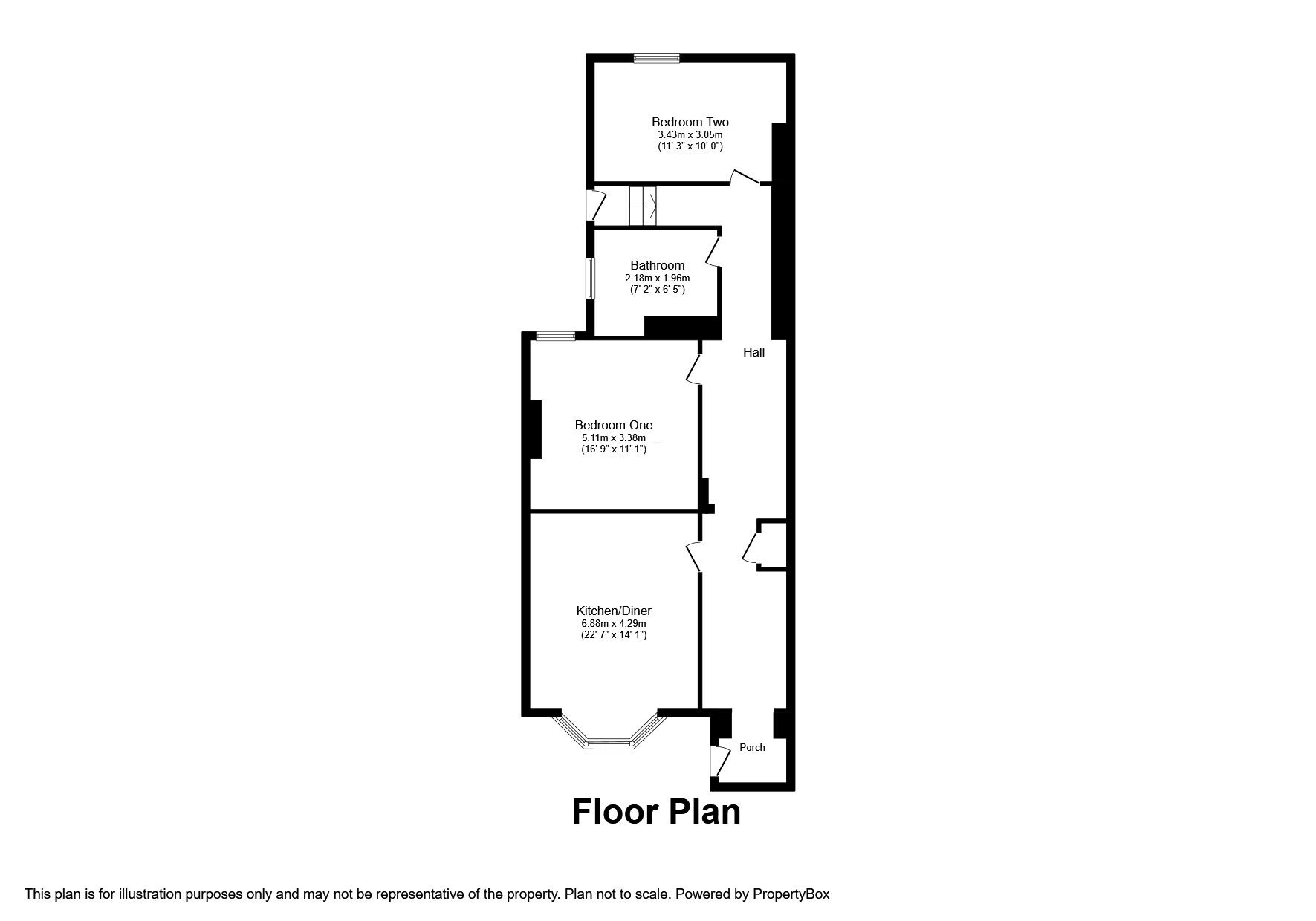 Floorplan of 2 bedroom  Flat for sale, East Parade, Rhyl, Denbighshire, LL18