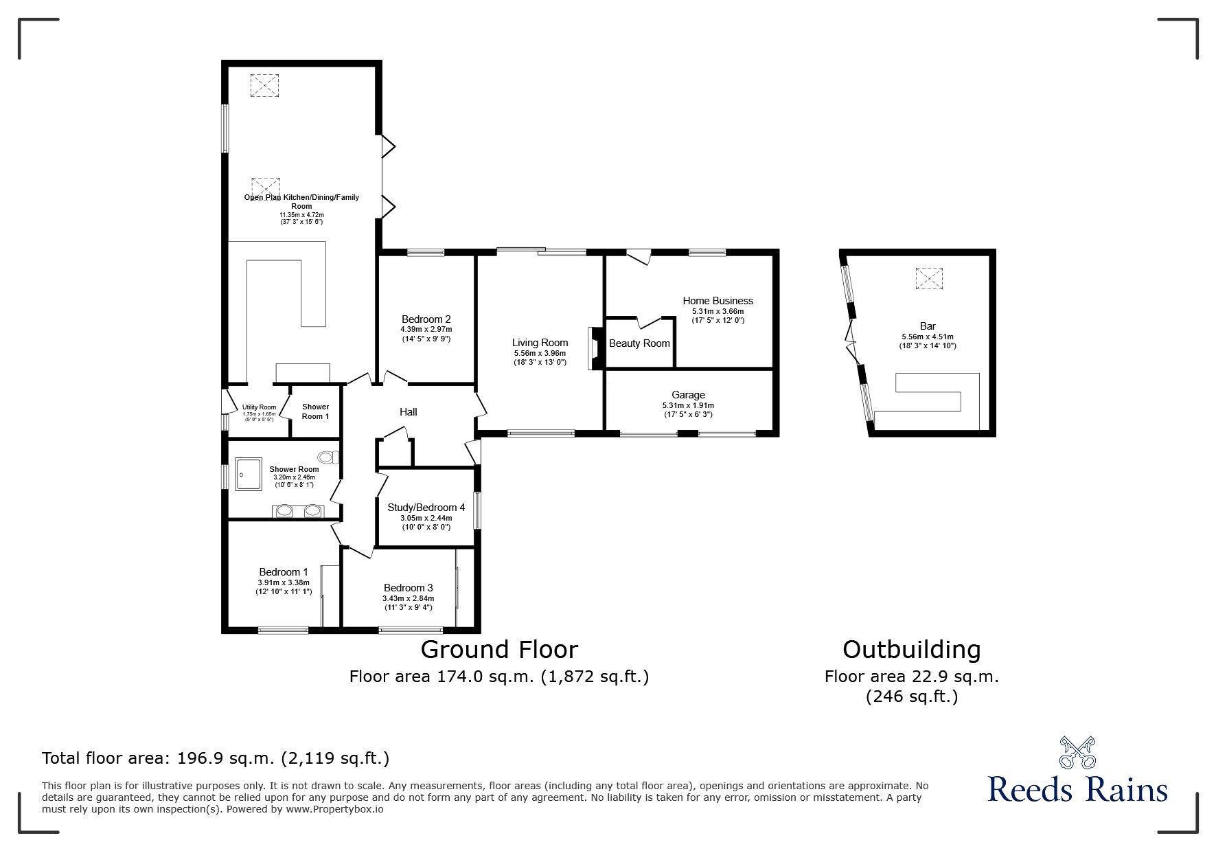 Floorplan of 4 bedroom Detached Bungalow for sale, Elwy Circle, Kinmel Bay, Conwy, LL18