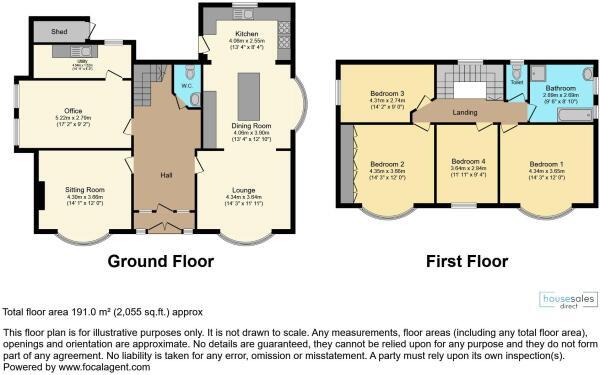 Floorplan of 4 bedroom Detached House for sale, Russell Road, Rhyl, Denbighshire, LL18