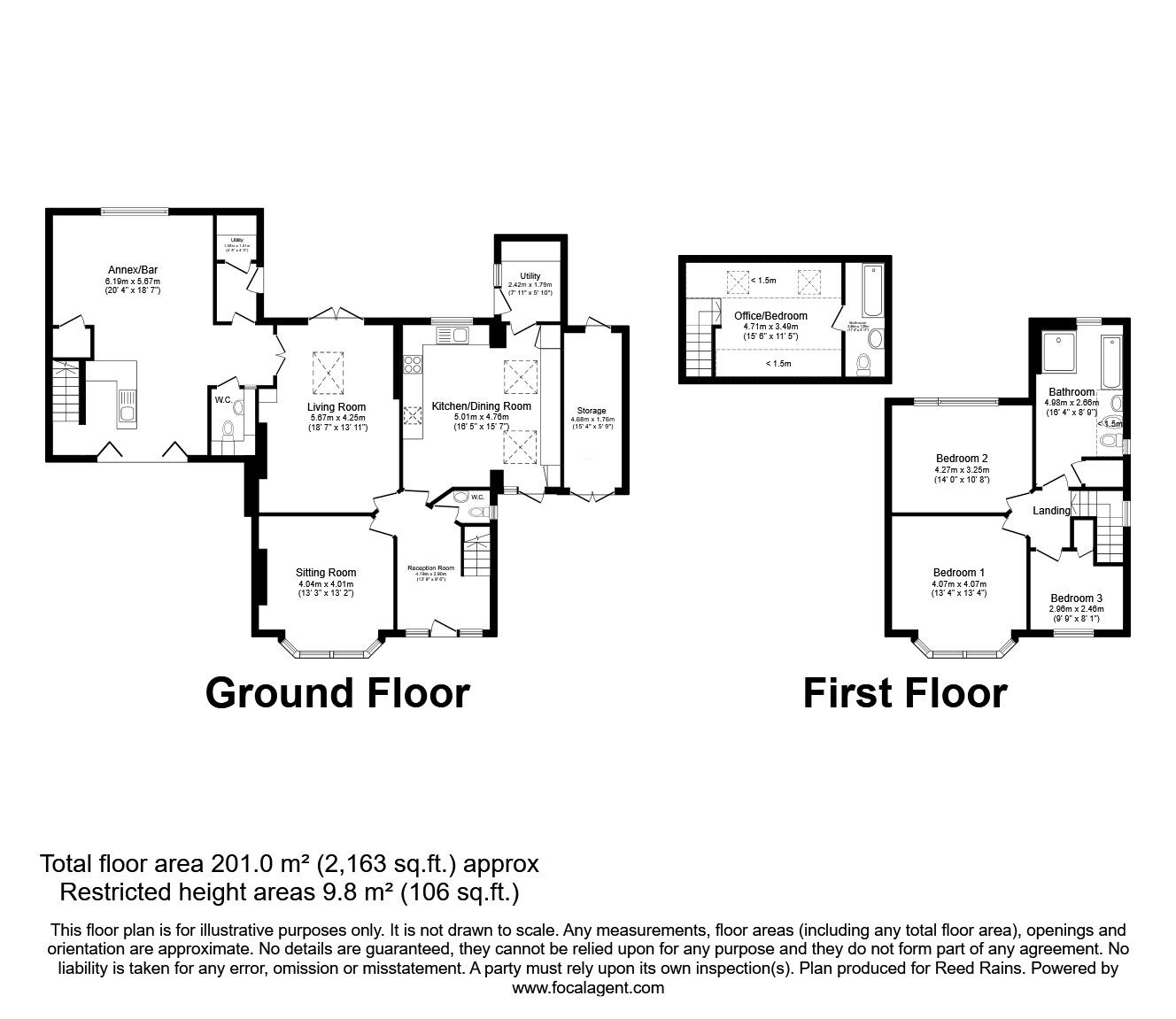 Floorplan of 4 bedroom Detached House for sale, Foryd Road, Kinmel Bay, Conwy, LL18