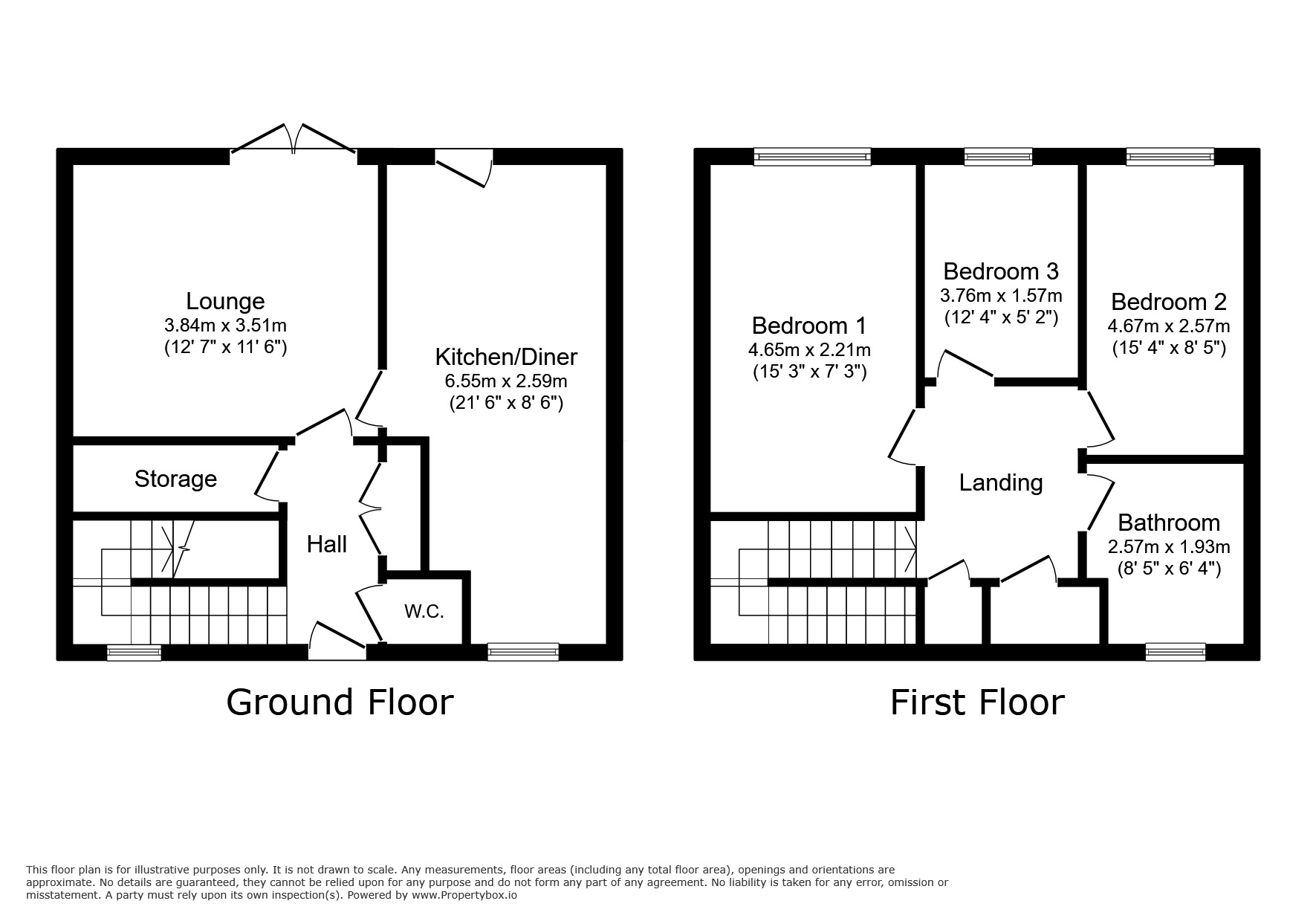 Floorplan of 3 bedroom Semi Detached House to rent, Maesgwyn, Kinmel Bay, Conwy, LL18