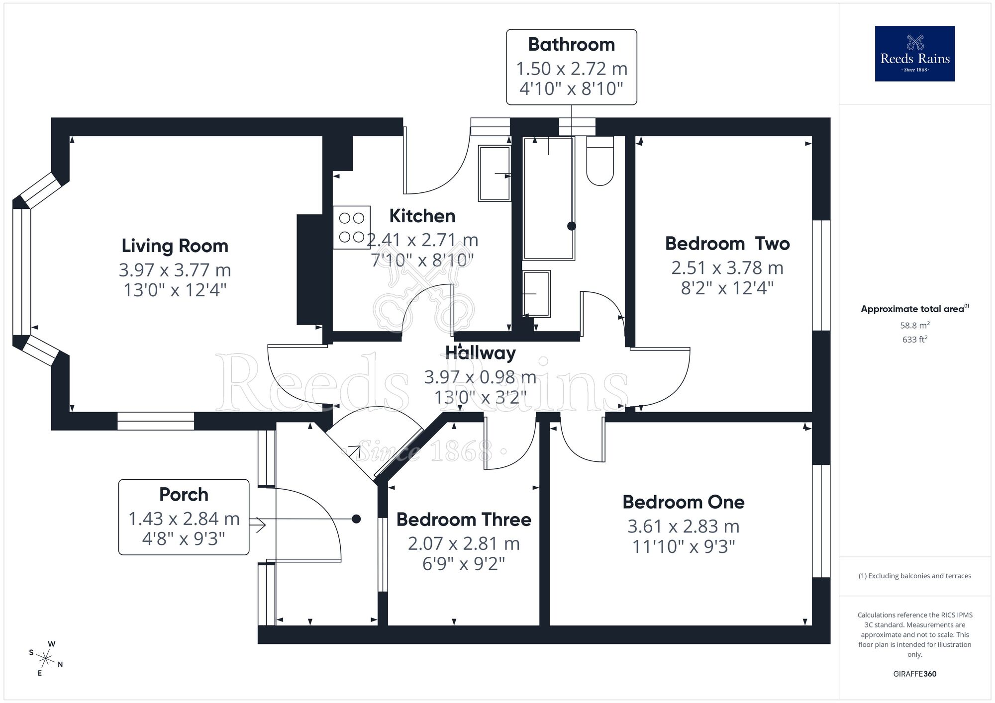 Floorplan of 3 bedroom Link Detached Bungalow for sale, Foryd Road, Kinmel Bay, Conwy, LL18