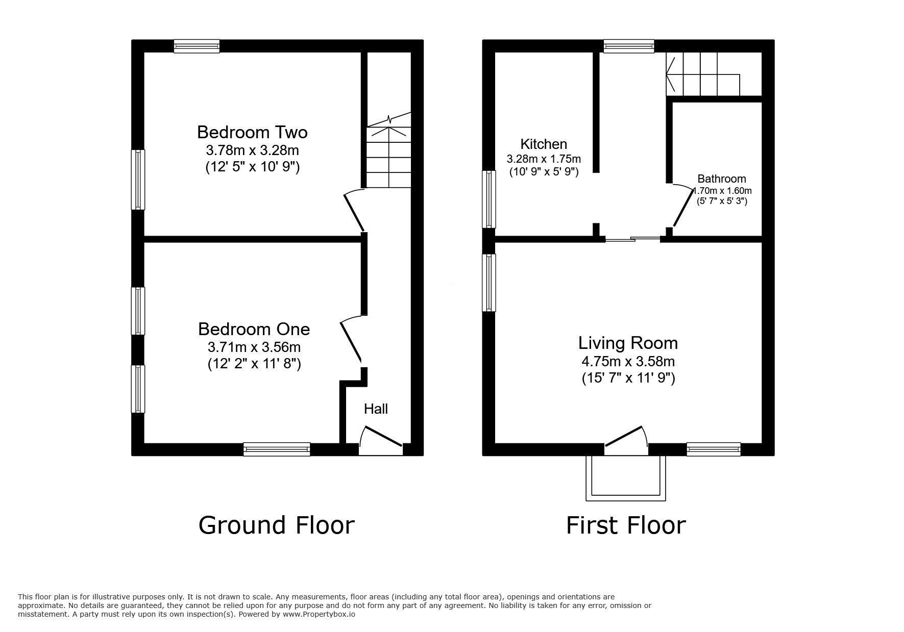 Floorplan of 2 bedroom End Terrace Property to rent, Betws Yn Rhos, Abergele, Conwy, LL22