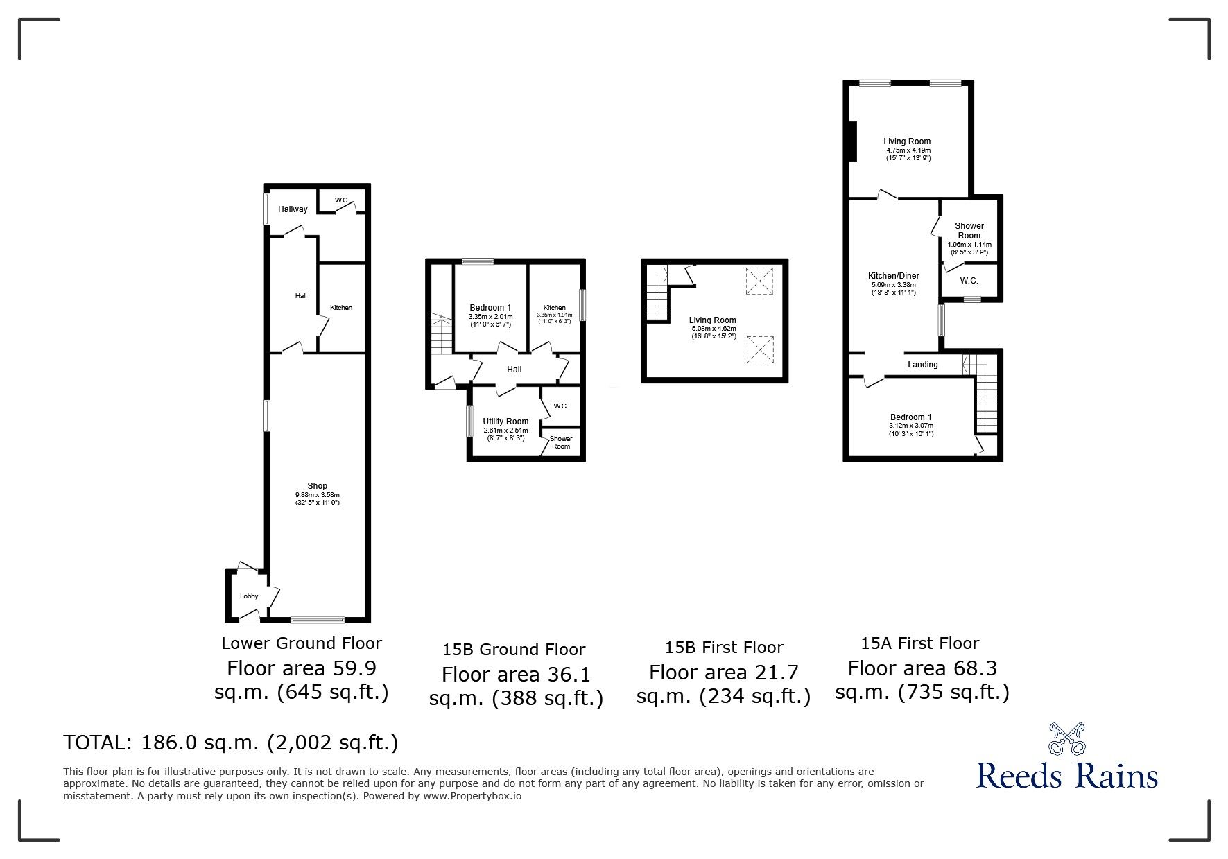 Floorplan of 2 bedroom  Flat for sale, Bedford Street, Rhyl, Denbighshire, LL18