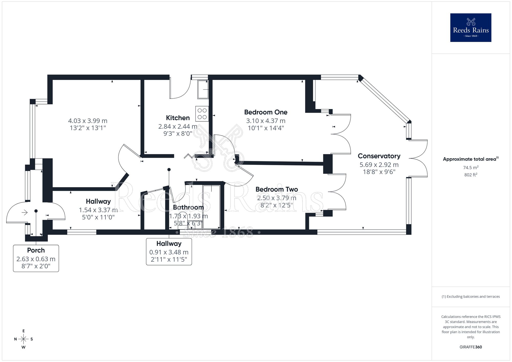 Floorplan of 2 bedroom Detached Bungalow for sale, Eaton Avenue, Rhyl, Denbighshire, LL18