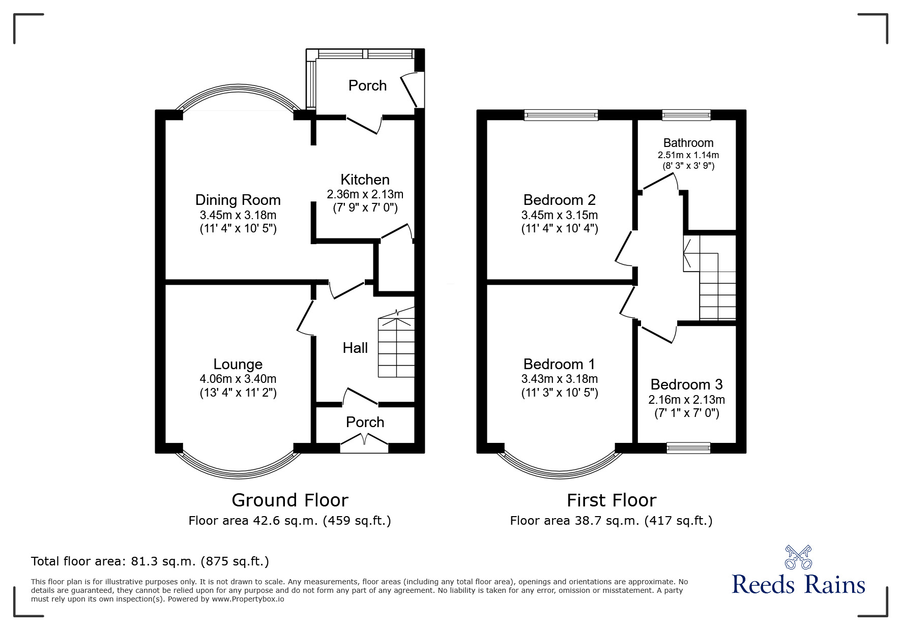 Floorplan of 3 bedroom Semi Detached House to rent, Barry Road South, Rhyl, Denbighshire, LL18