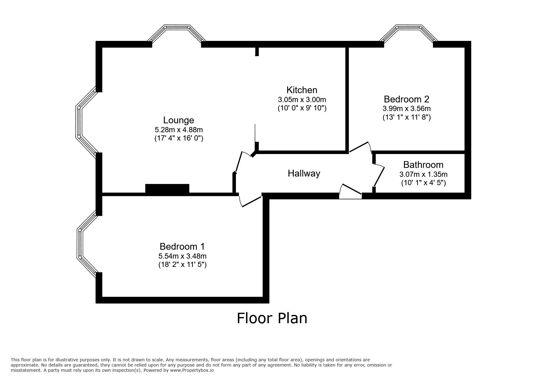 Floorplan of 2 bedroom Flat to rent, West Parade, Rhyl, Denbighshire, LL18
