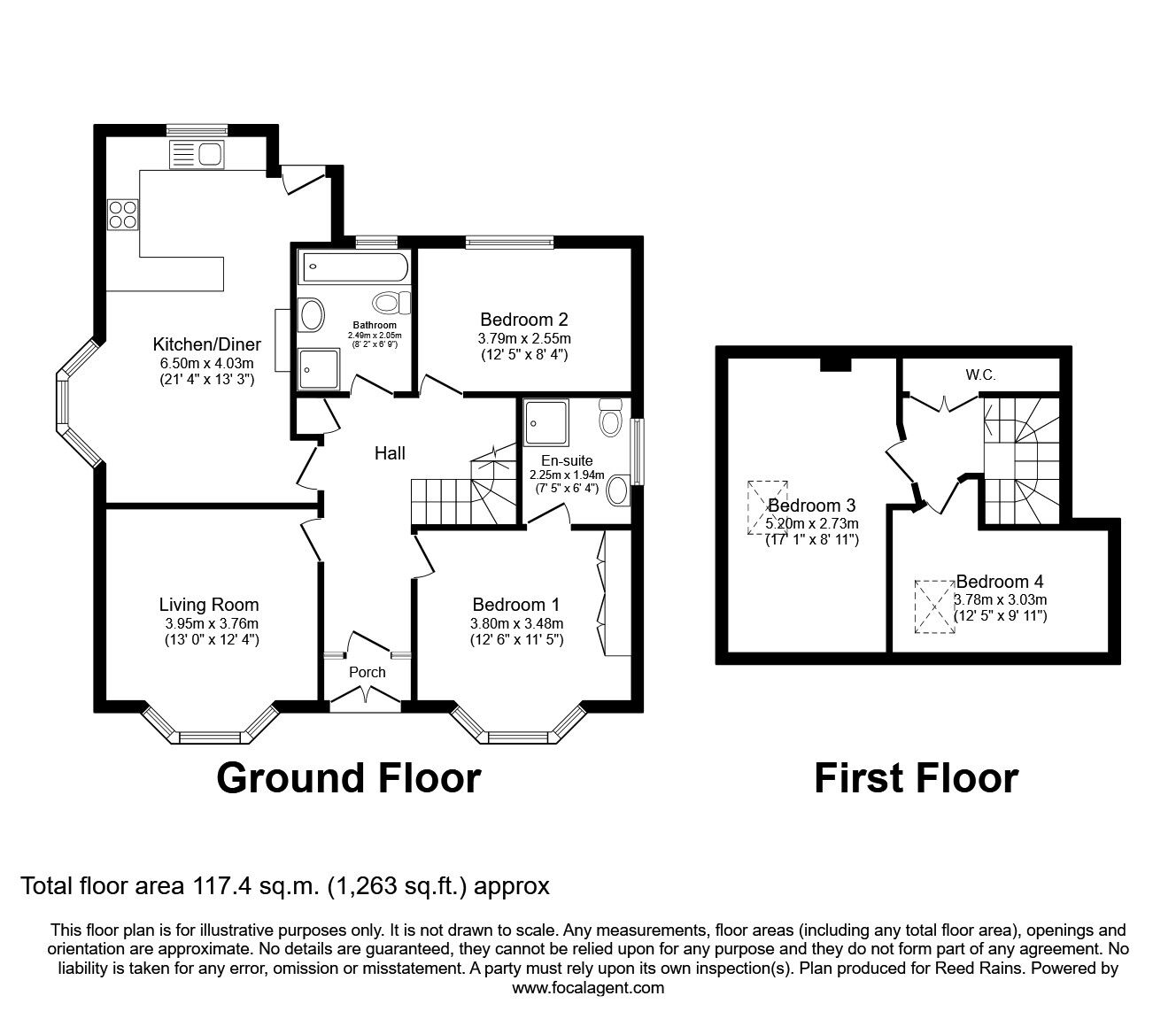 Floorplan of 4 bedroom Detached Bungalow for sale, Rhuddlan Road, Rhyl, Denbighshire, LL18