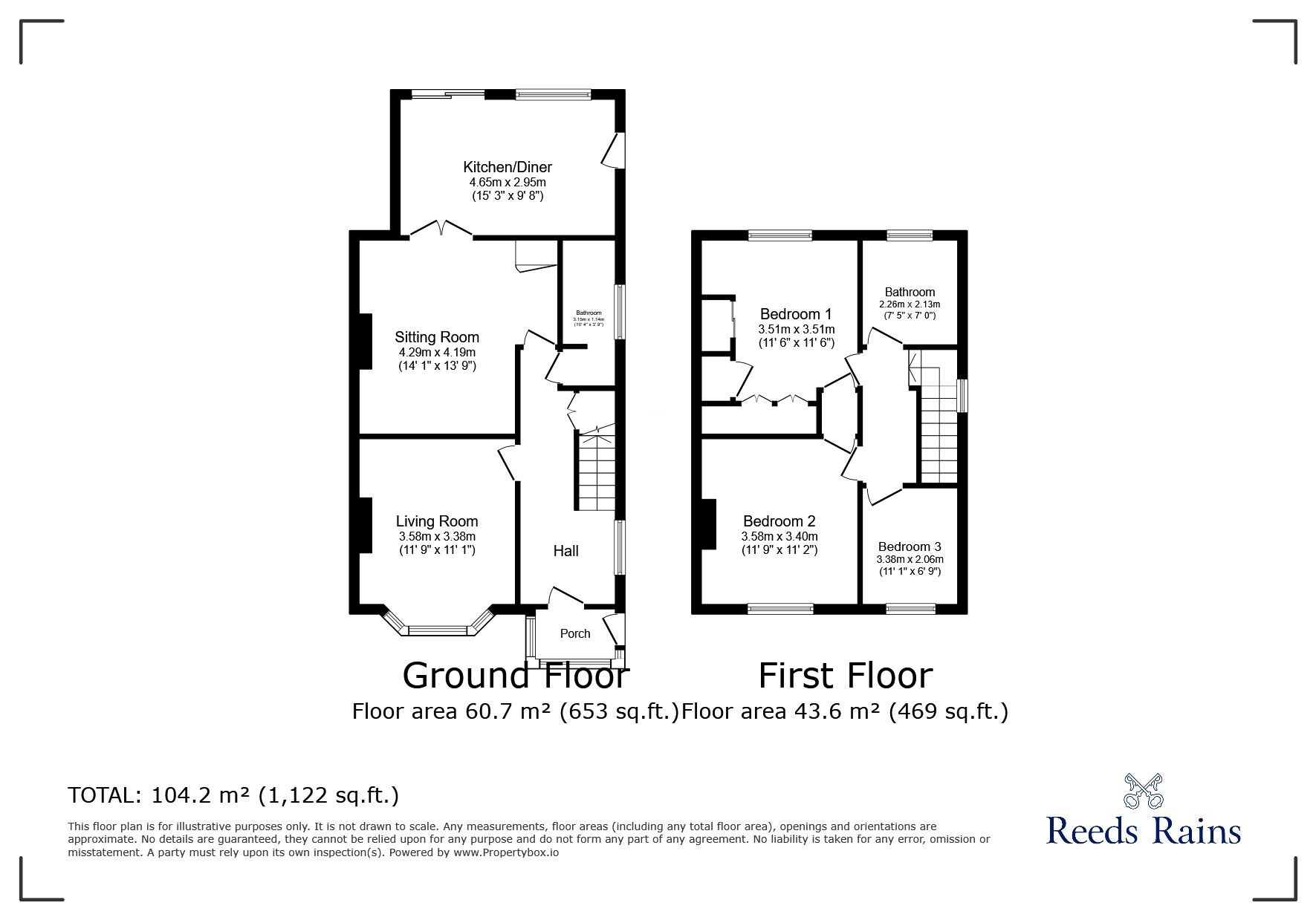 Floorplan of 3 bedroom Semi Detached House for sale, Weaver Avenue, Rhyl, Denbighshire, LL18
