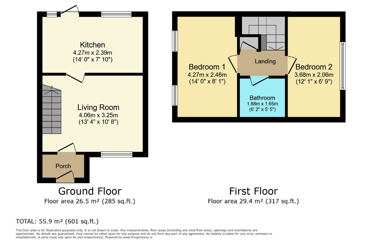 Floorplan of 2 bedroom Semi Detached House to rent, Lon Cadfan, Prestatyn, Denbighshire, LL19
