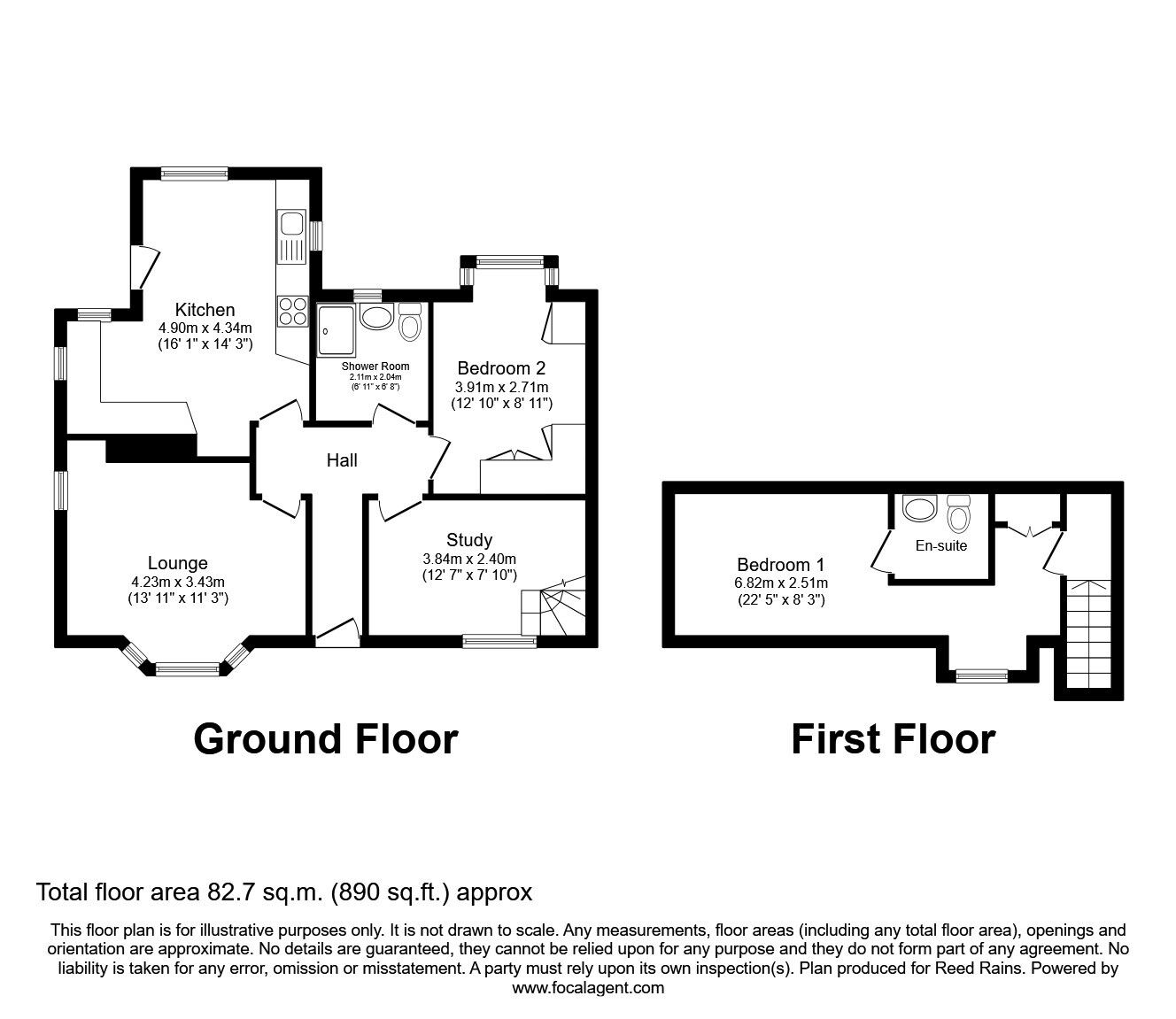 Floorplan of 2 bedroom Semi Detached Bungalow for sale, Warren Drive, Prestatyn, Denbighshire, LL19