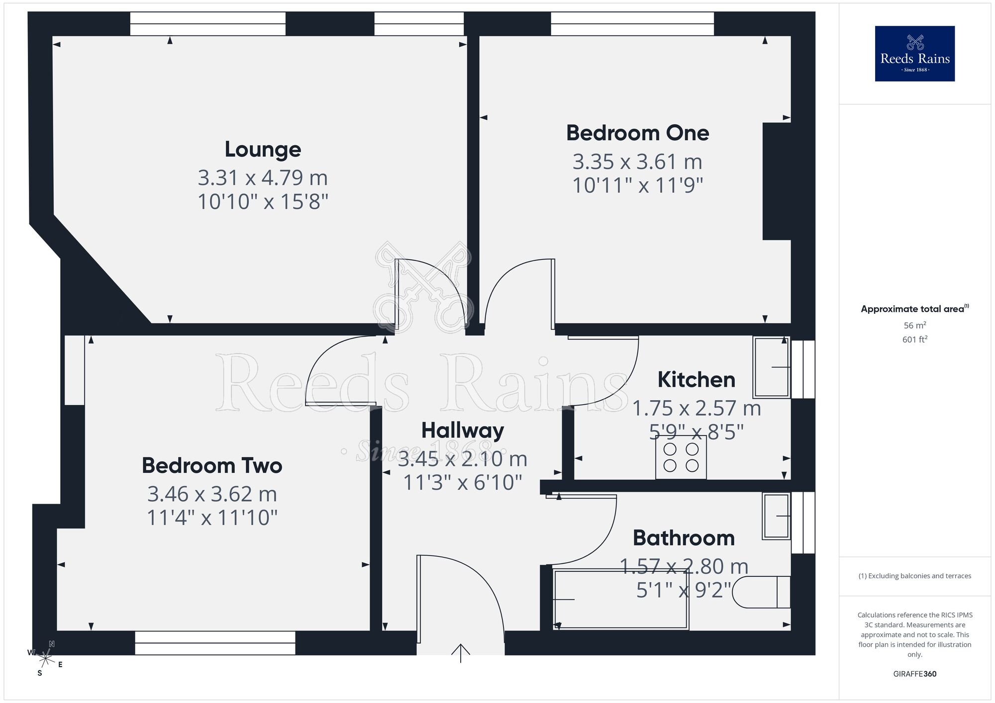 Floorplan of 2 bedroom Flat to rent, Towyn Road, Towyn, Conwy, LL22