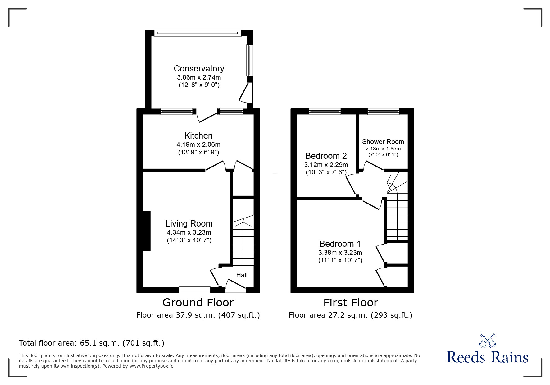 Floorplan of 2 bedroom Semi Detached House for sale, Bryn Rhyg, Colwyn Bay, Conwy, LL29
