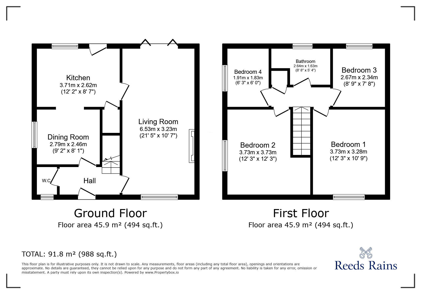 Floorplan of 4 bedroom Detached House for sale, Llys Yr Wyddfa, Rhyl, Denbighshire, LL18