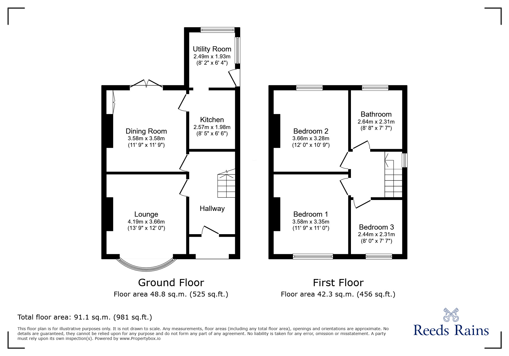 Floorplan of 3 bedroom Semi Detached House to rent, Lower Denbigh Road, St. Asaph, Denbighshire, LL17