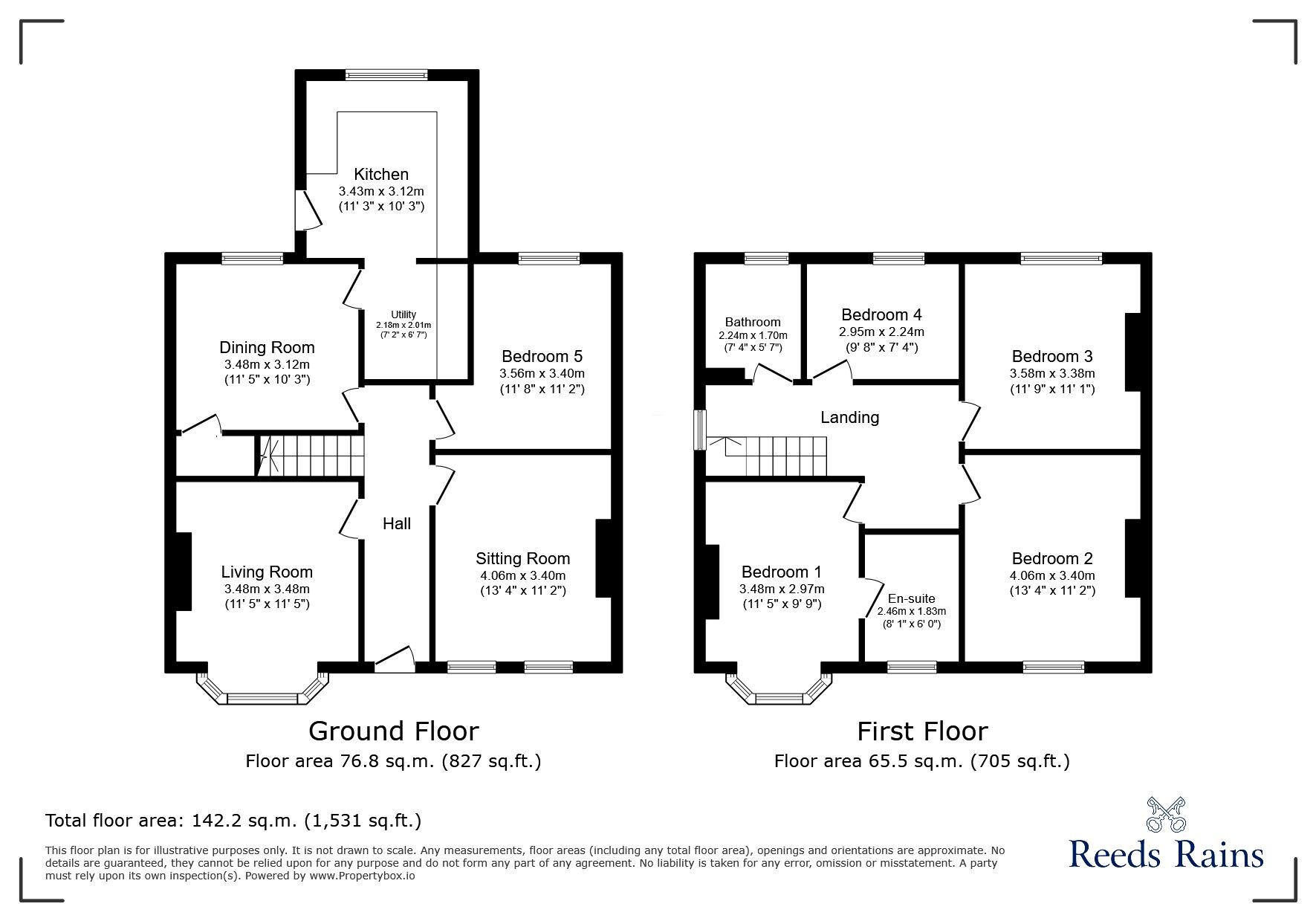 Floorplan of 5 bedroom Semi Detached House for sale, Sandringham Avenue, Rhyl, Denbighshire, LL18