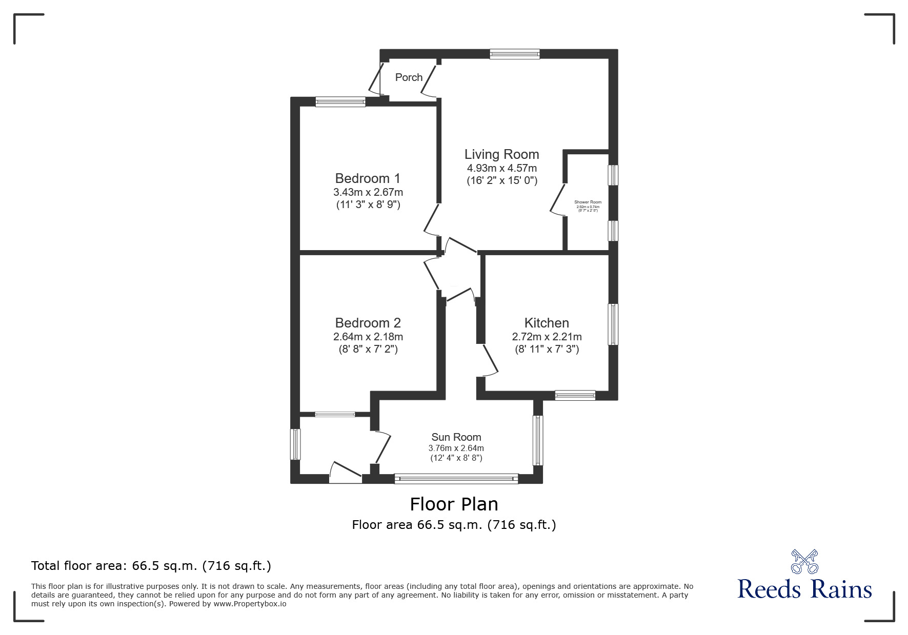 Floorplan of 2 bedroom Detached Bungalow for sale, Woodside Avenue, Kinmel Bay, Conwy, LL18