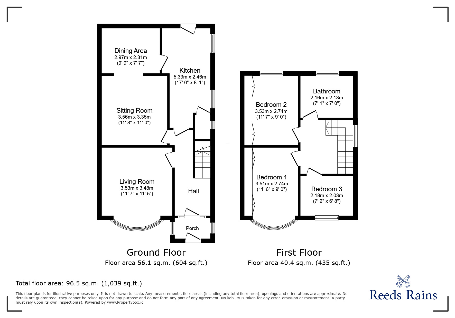 Floorplan of 3 bedroom Semi Detached House for sale, Westminster Avenue, Rhyl, Denbighshire, LL18