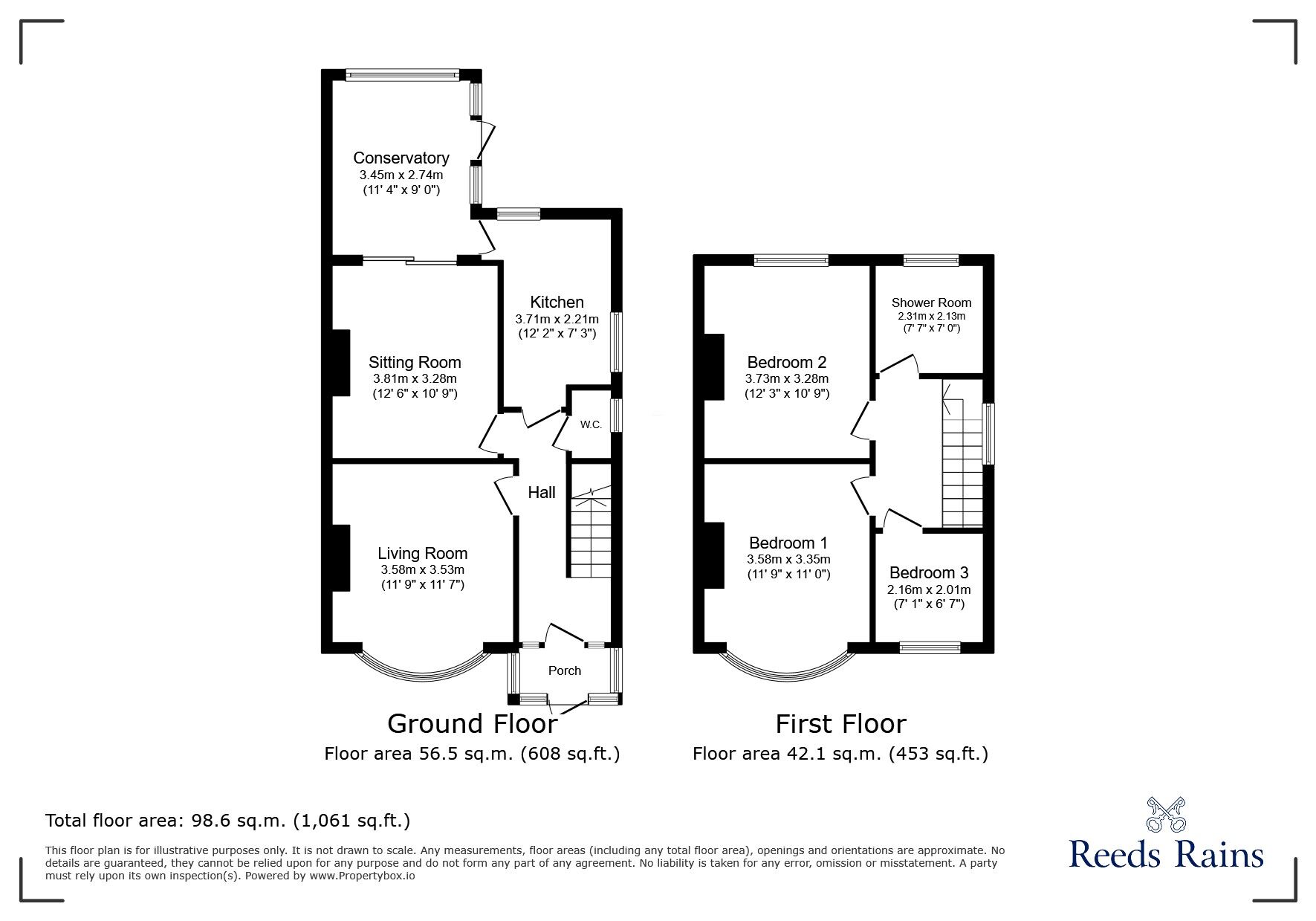 Floorplan of 3 bedroom Semi Detached House for sale, Ffordd Las, Rhyl, Denbighshire, LL18
