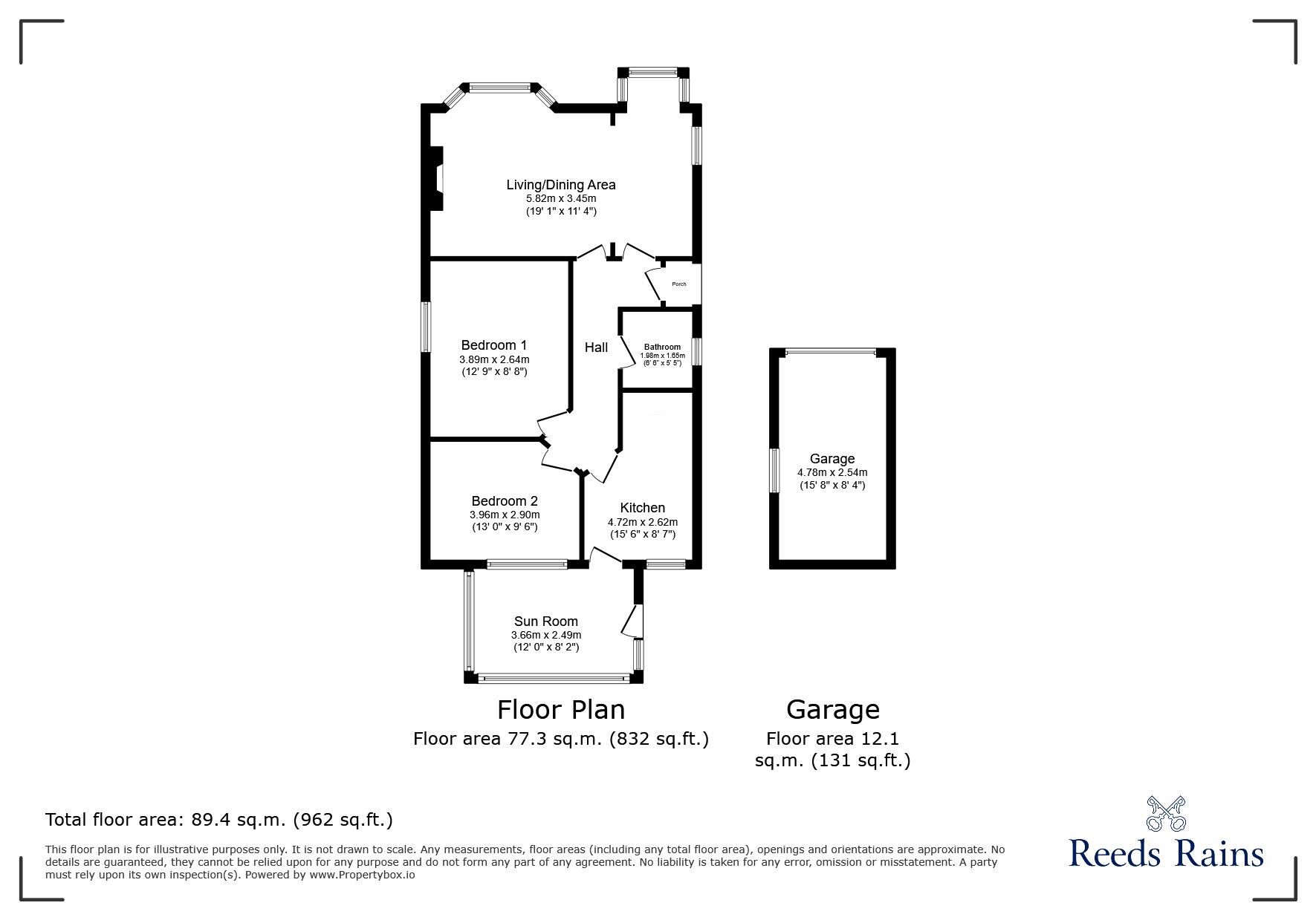Floorplan of 2 bedroom Detached Bungalow for sale, Hilton Drive, Rhyl, Denbighshire, LL18
