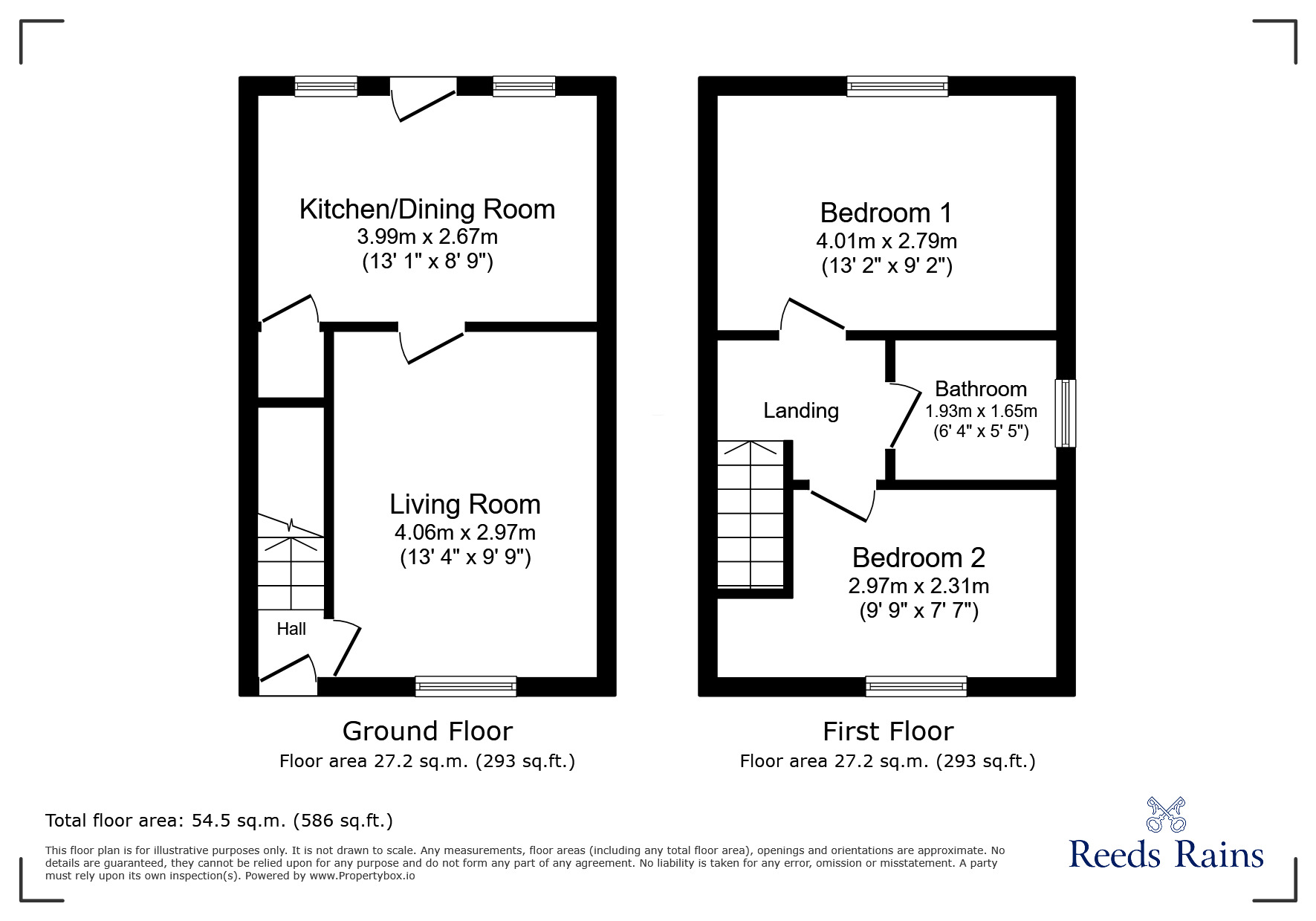 Floorplan of 2 bedroom End Terrace House for sale, Llwyn Harlech, Bodelwyddan, Denbighshire, LL18