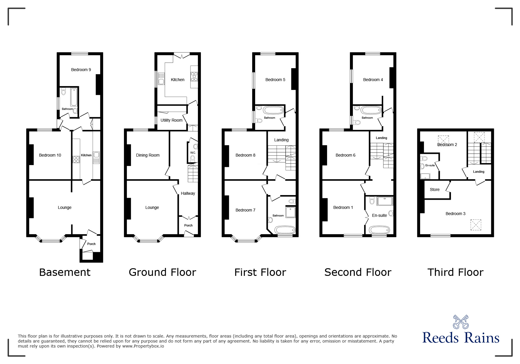 Floorplan of 8 bedroom End Terrace House to rent, East Parade, Rhyl, Denbighshire, LL18