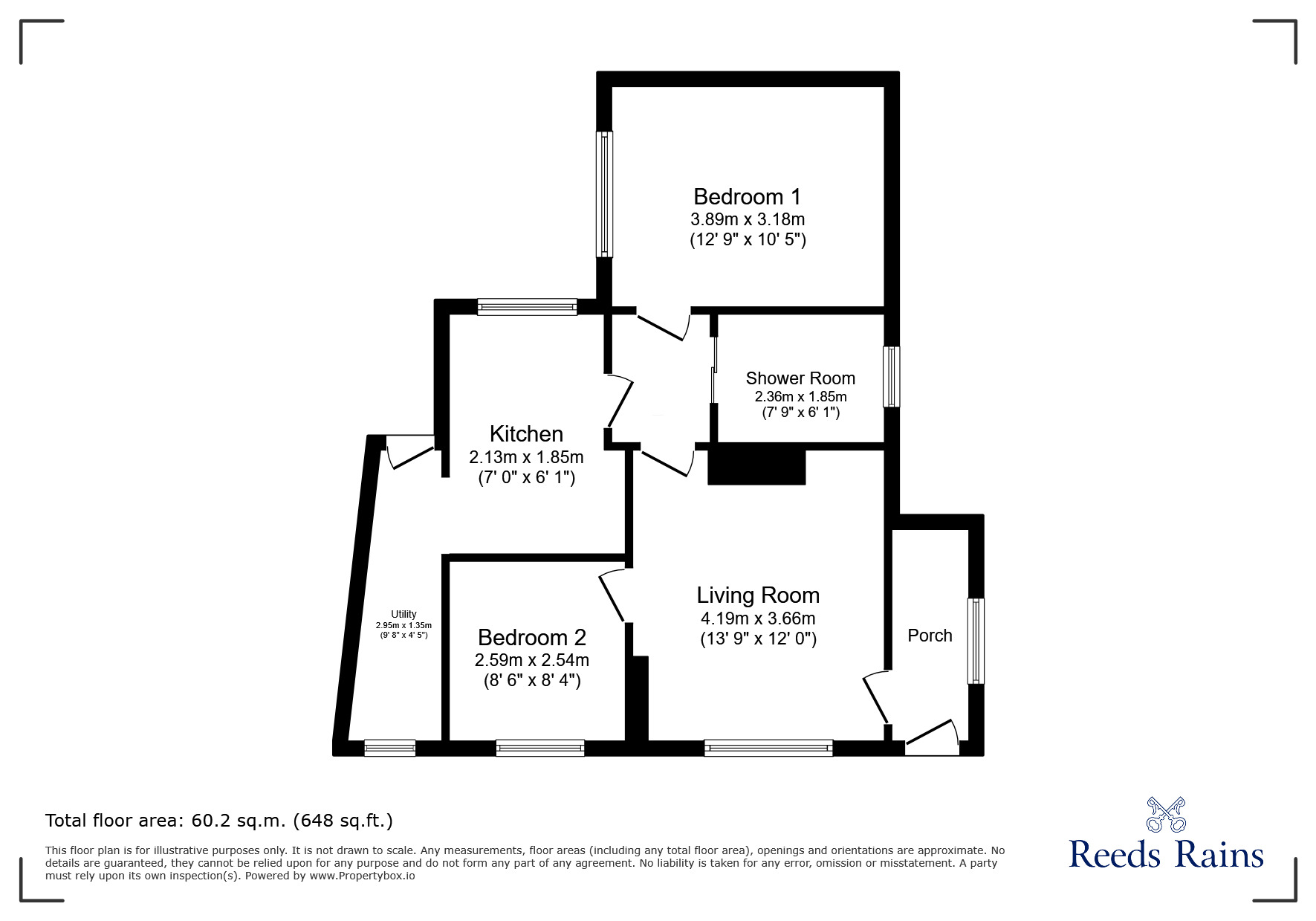 Floorplan of 2 bedroom Detached Bungalow for sale, Clwyd Gardens, Kinmel Bay, Conwy, LL18
