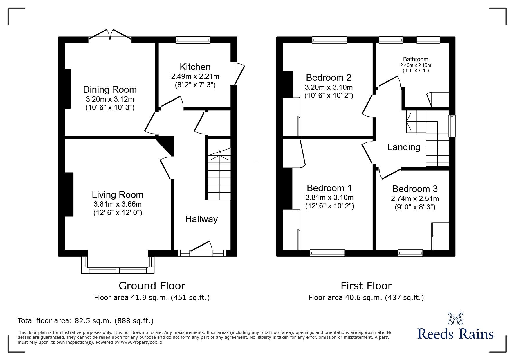 Floorplan of 3 bedroom End Terrace House for sale, Frederick Street, Rhyl, Denbighshire, LL18