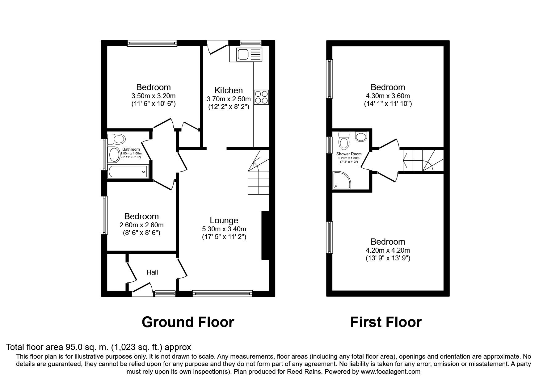 Floorplan of 4 bedroom Semi Detached Bungalow for sale, Admirals Walk, Rhuddlan, Denbighshire, LL18