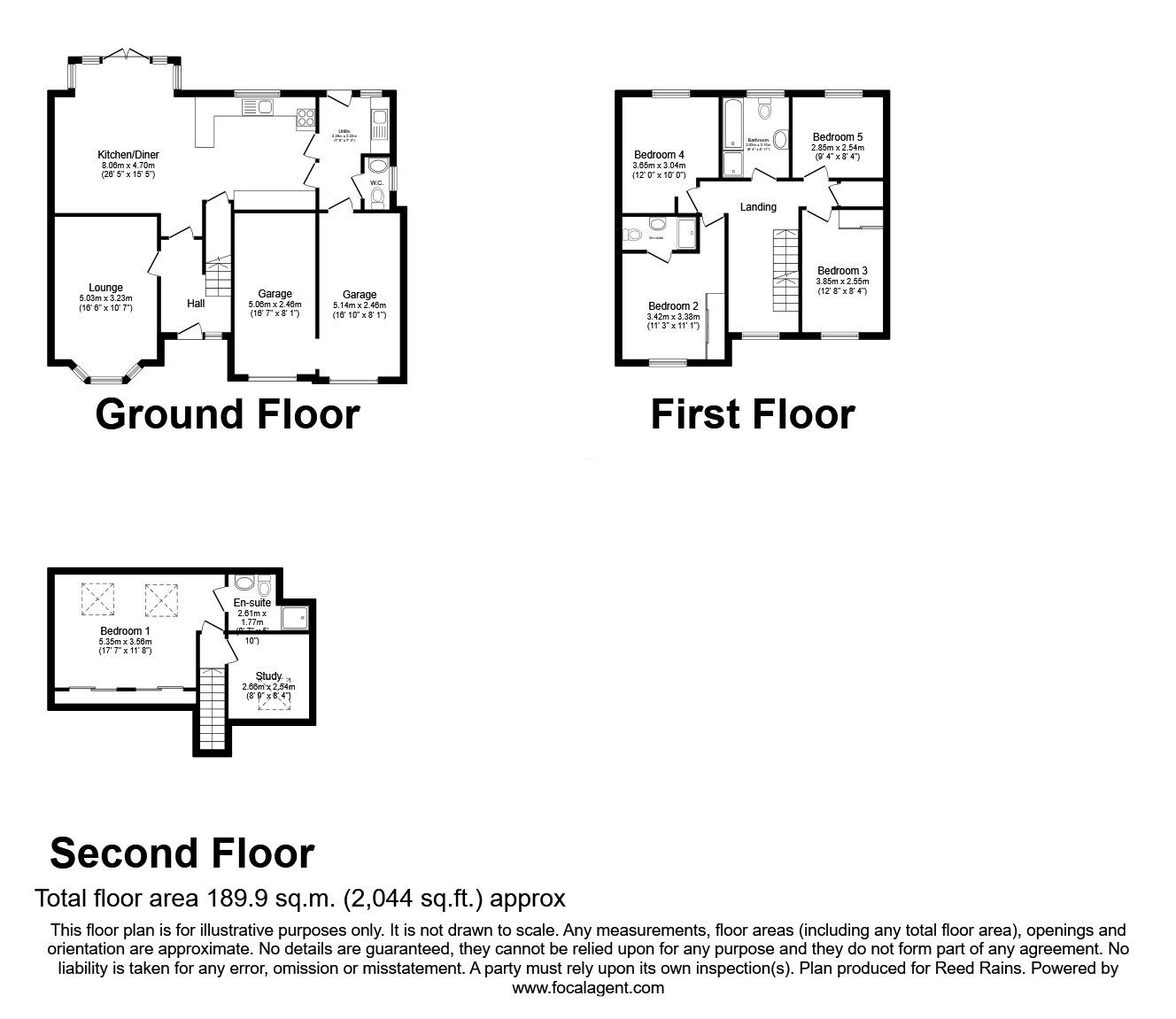 Floorplan of 5 bedroom Detached House for sale, Llys Dyffryn, St. Asaph, Denbighshire, LL17