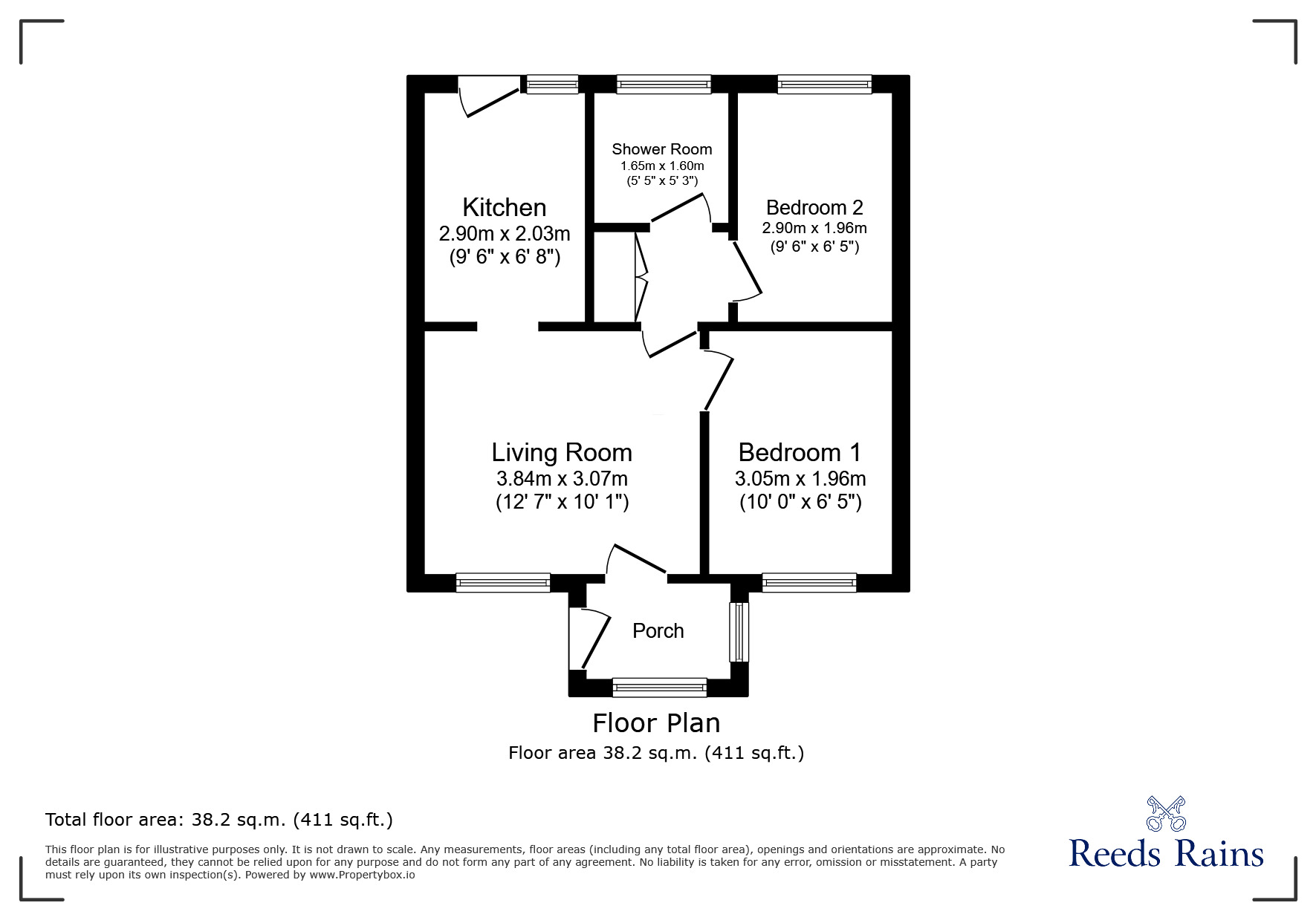 Floorplan of 2 bedroom End Terrace Bungalow for sale, Willow Grove, Talacre, Flintshire, CH8