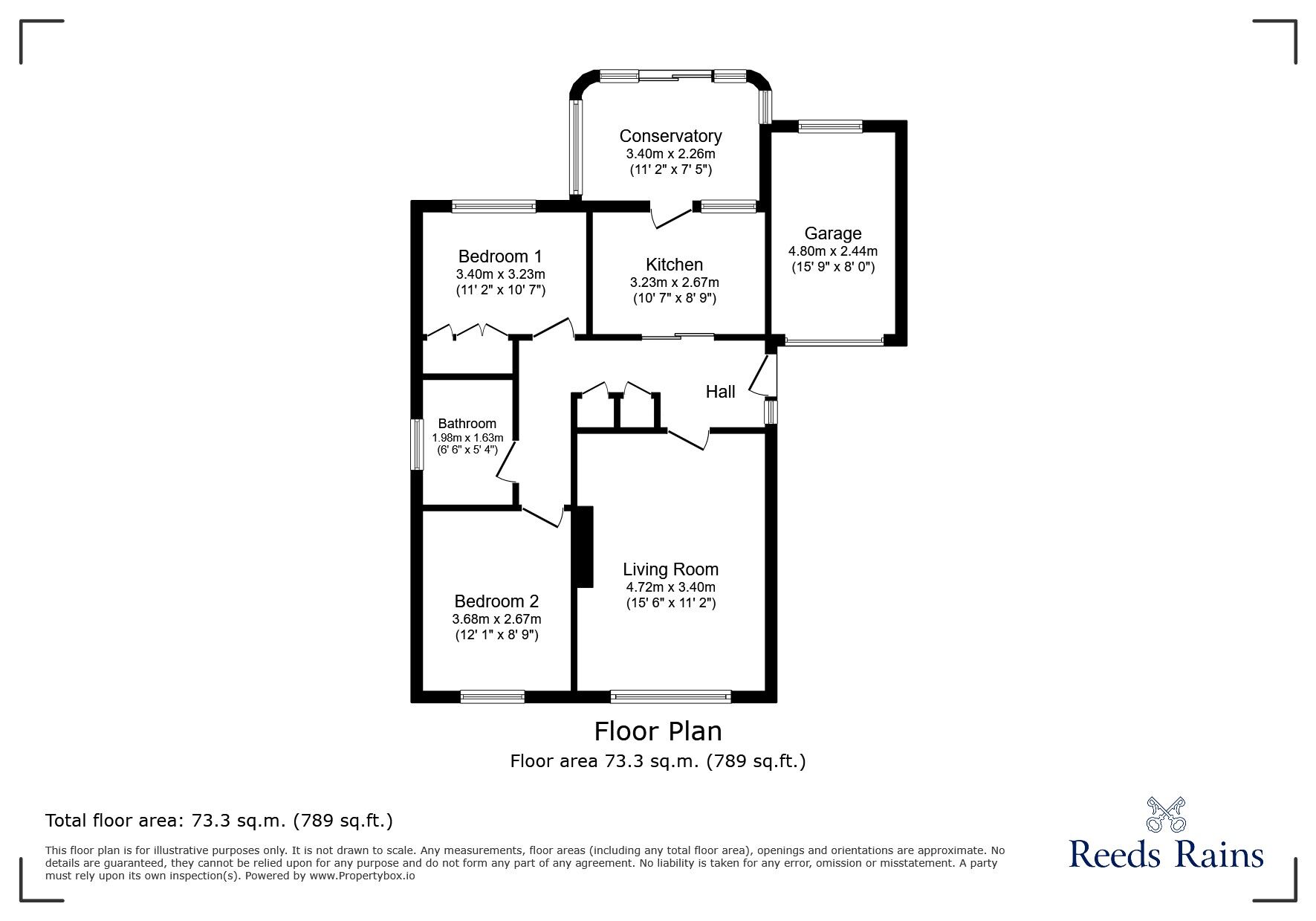 Floorplan of 2 bedroom Detached Bungalow for sale, Rachel Drive, Rhyl, Denbighshire, LL18
