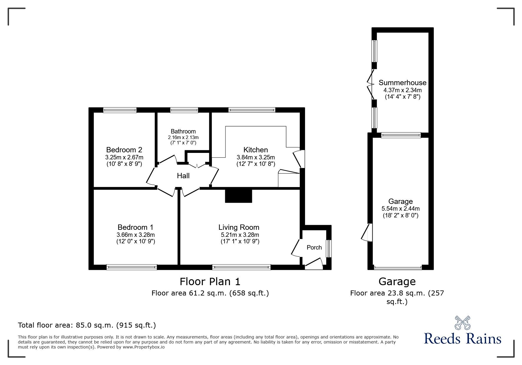 Floorplan of 2 bedroom Detached Bungalow for sale, Ffordd Onnen, Prestatyn, Denbighshire, LL19