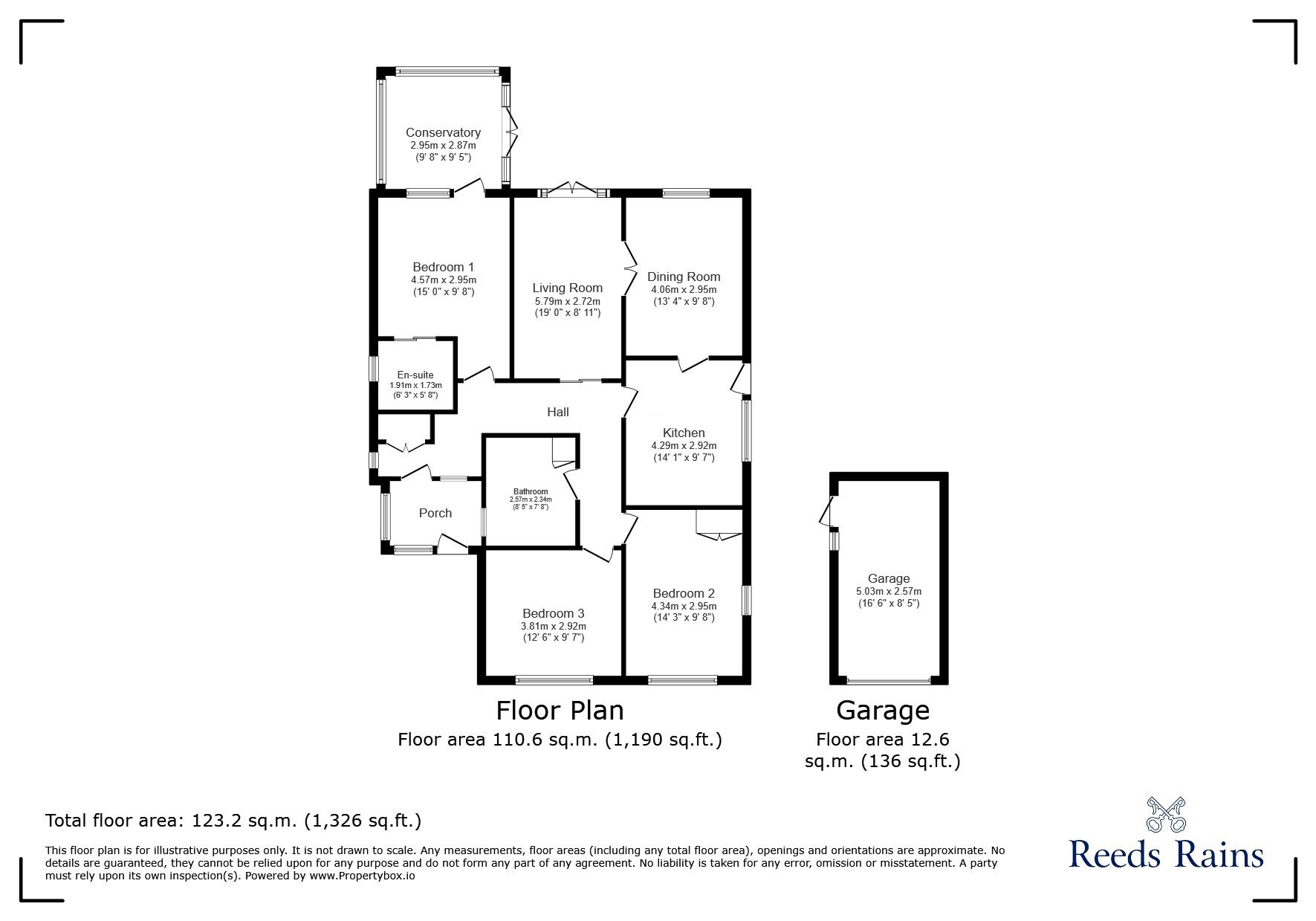 Floorplan of 3 bedroom Detached Bungalow for sale, Ffordd Nant, Kinmel Bay, Conwy, LL18