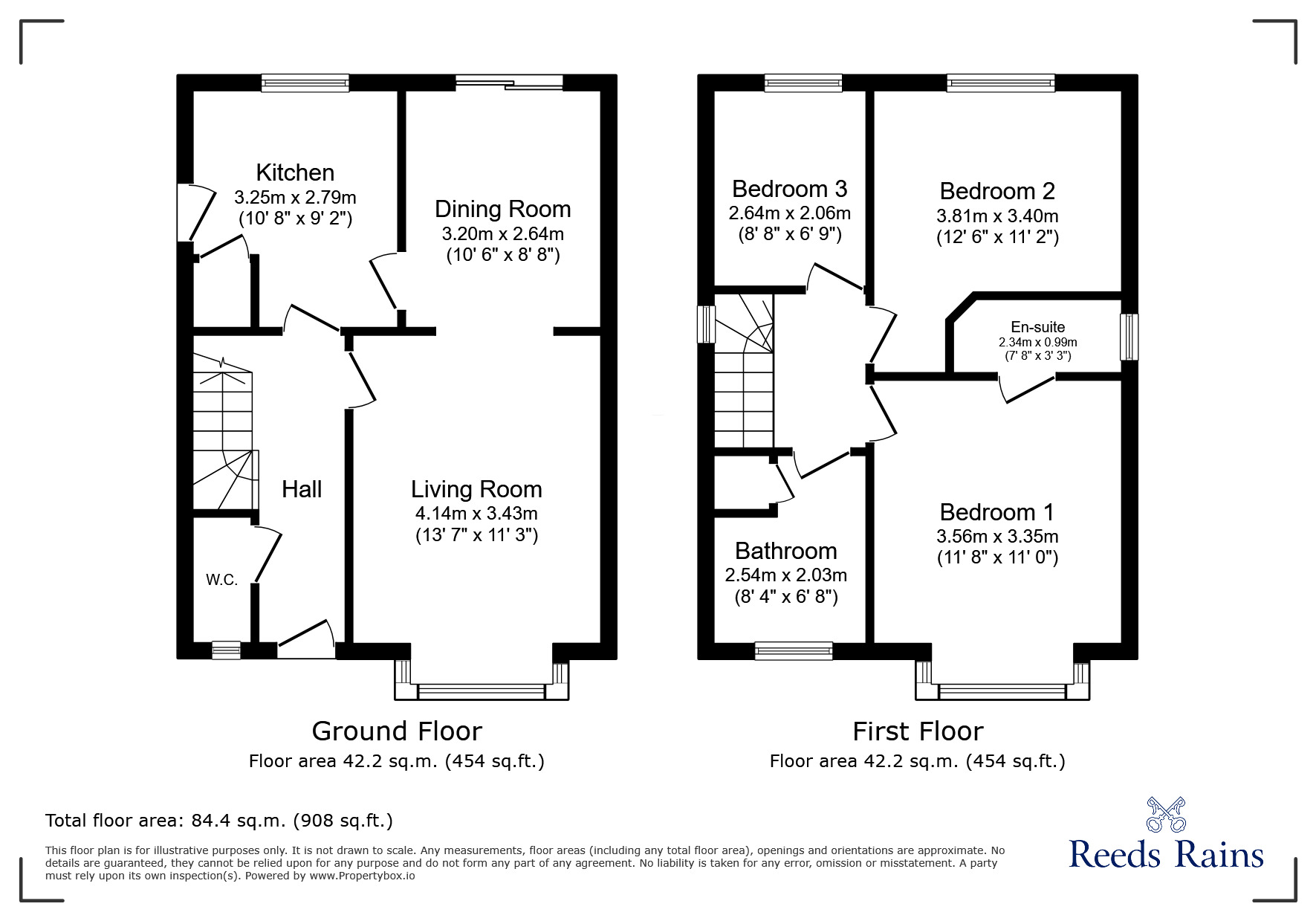 Floorplan of 3 bedroom Detached House for sale, Clos Dinbych, Bodelwyddan, Denbighshire, LL18