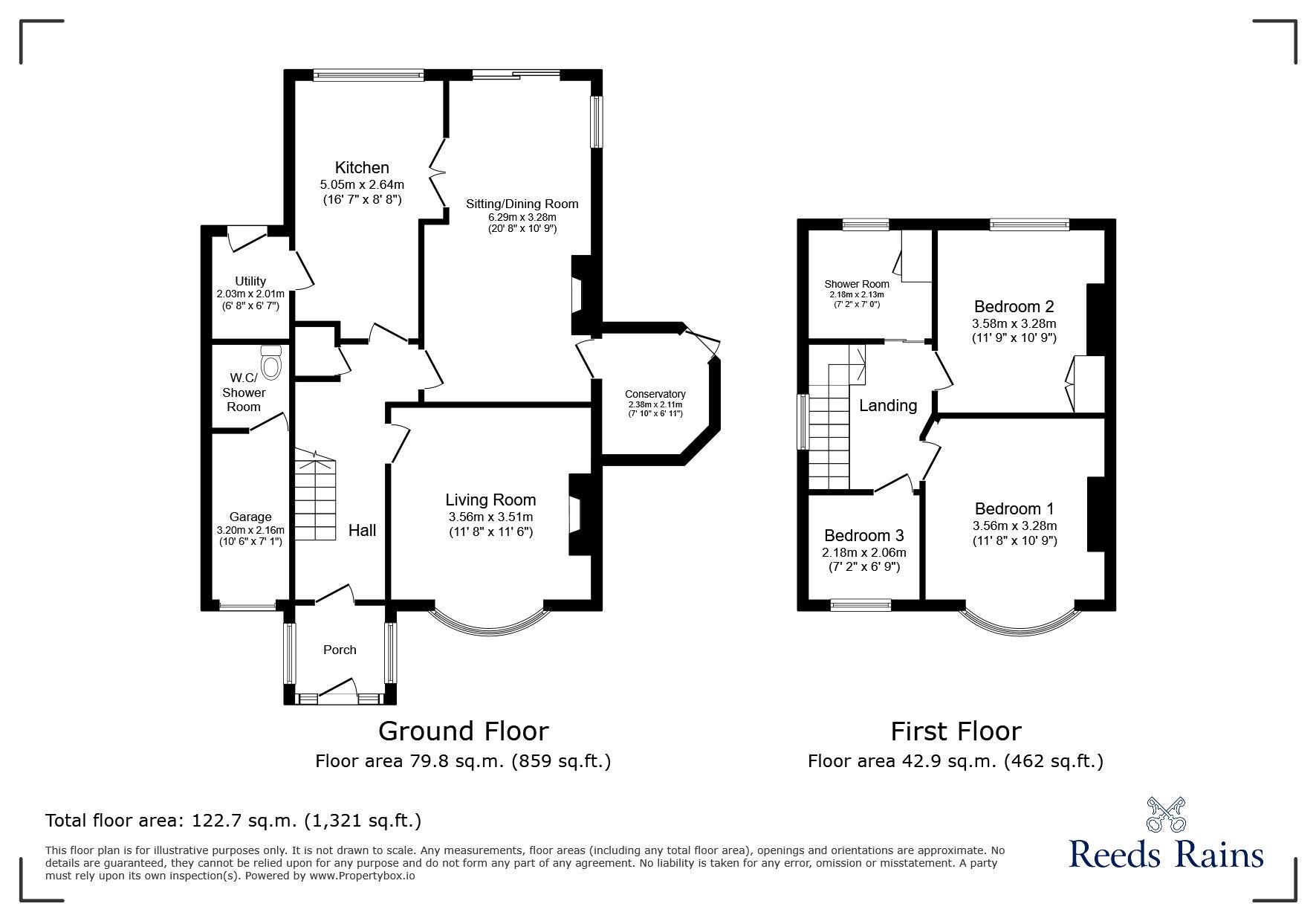 Floorplan of 3 bedroom Detached House for sale, Clifton Grove, Rhyl, Denbighshire, LL18